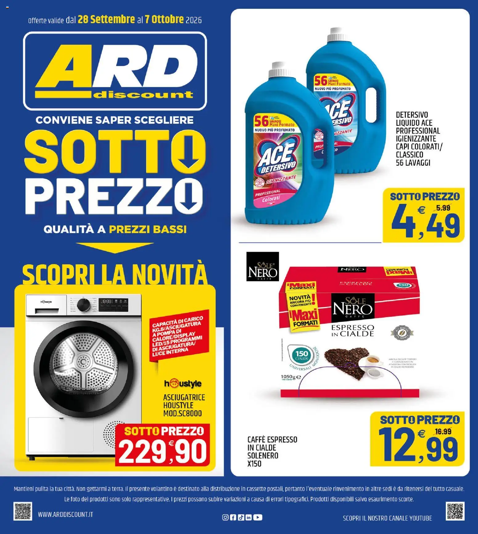 Volantino ARD Discount del 28/09/2026 | Pagina: 20 | Prodotti: Caffè, Asciugatrice, Cialde