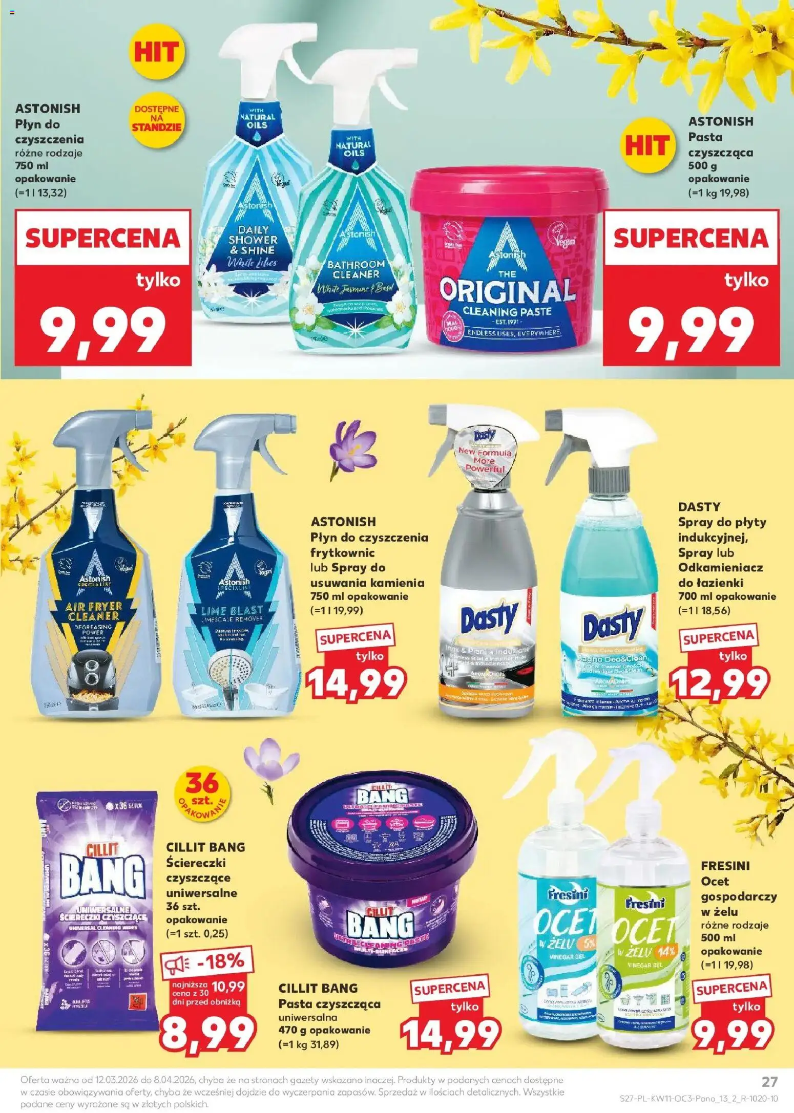 Kaufland gazetka - Dom na Wielkanoc od 12.03.2026 | Strona: 27 | Produkty: Ocet, Cleaner, Plyty