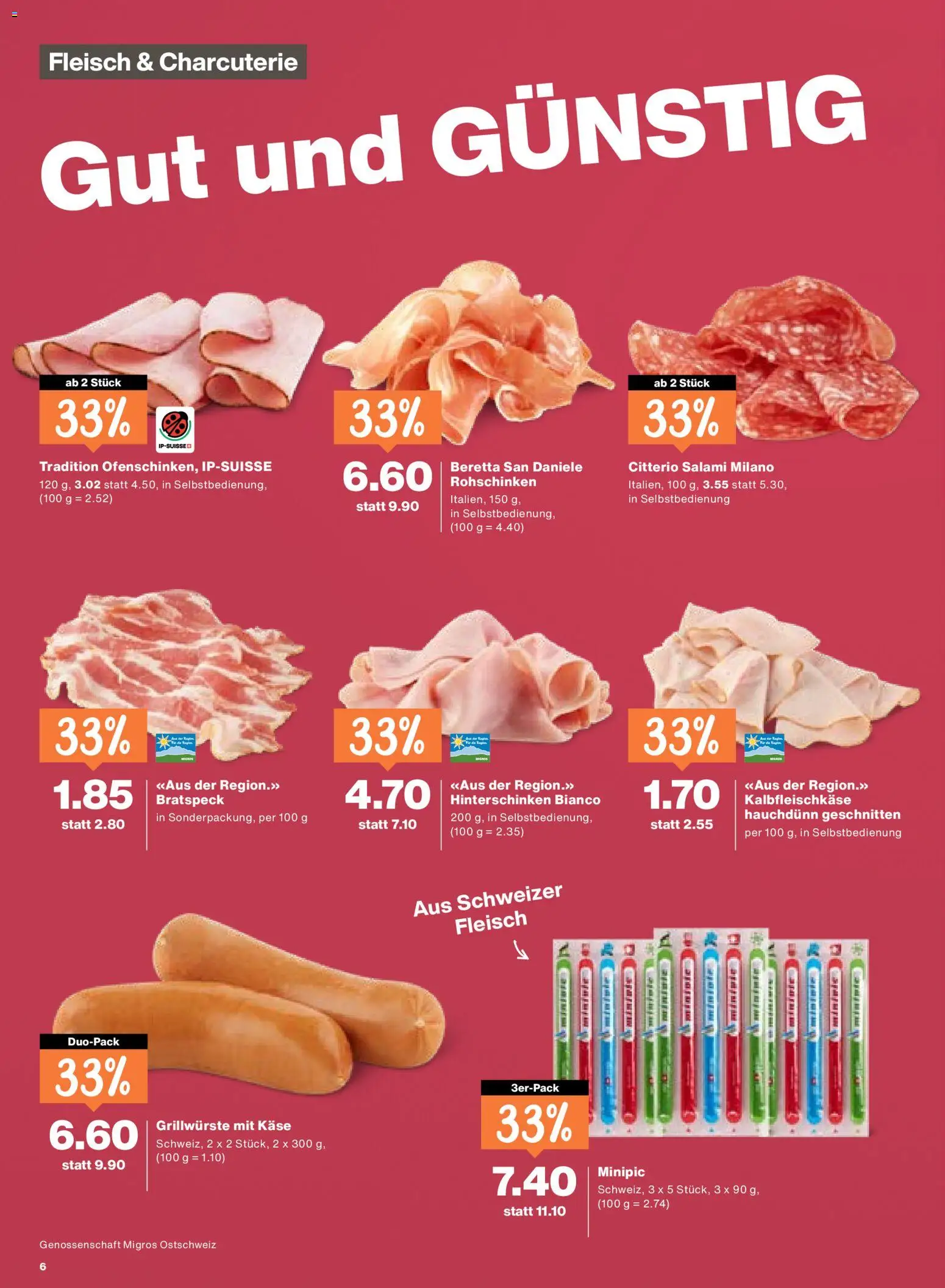 Migros aktionen – gültig ab 03.09.2026 | Seite: 6 | Produkte: Käse, Salami