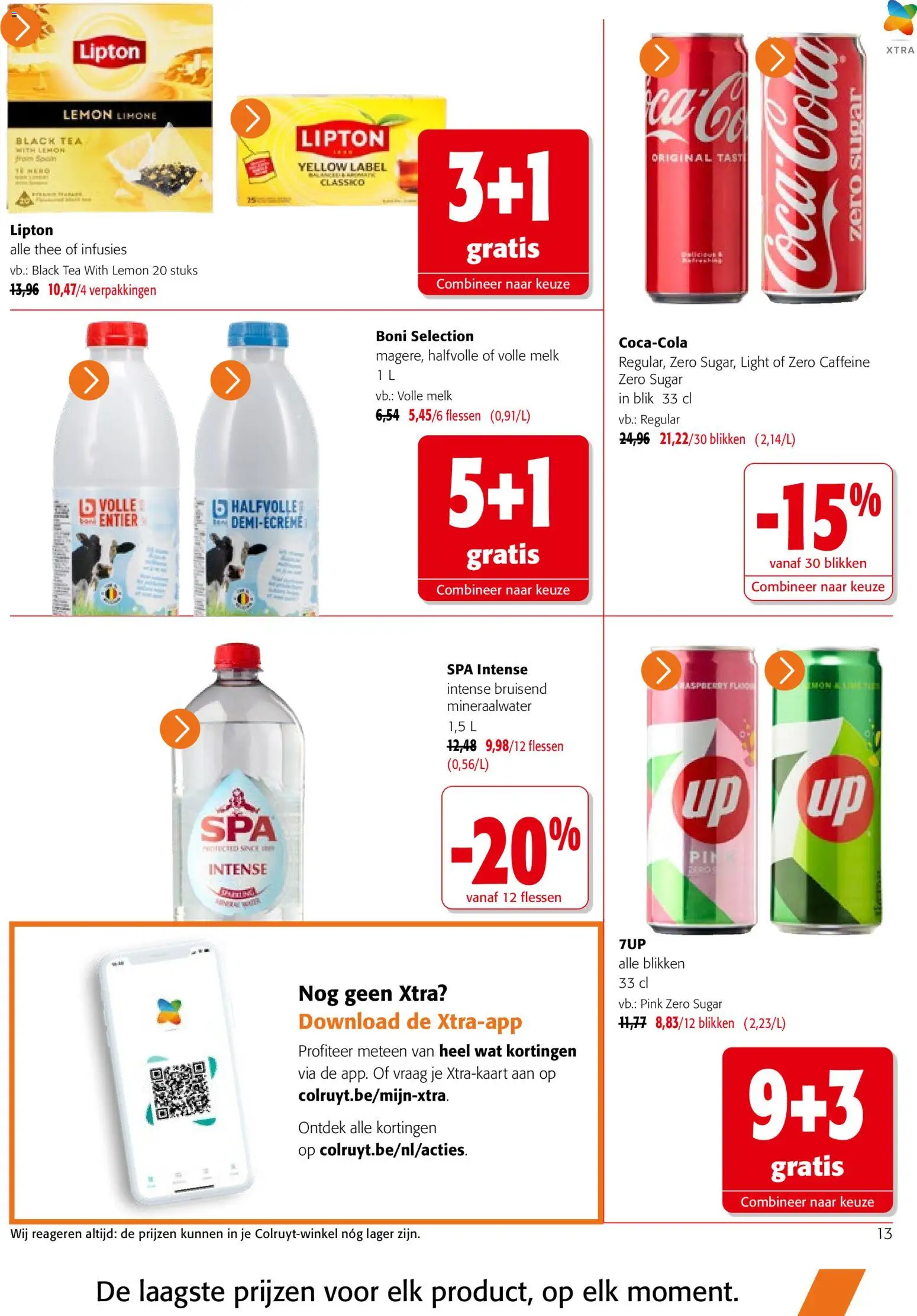 {H1} | Pagina: 13 | Producten: Thee, Volle melk, Mineraalwater, Melk