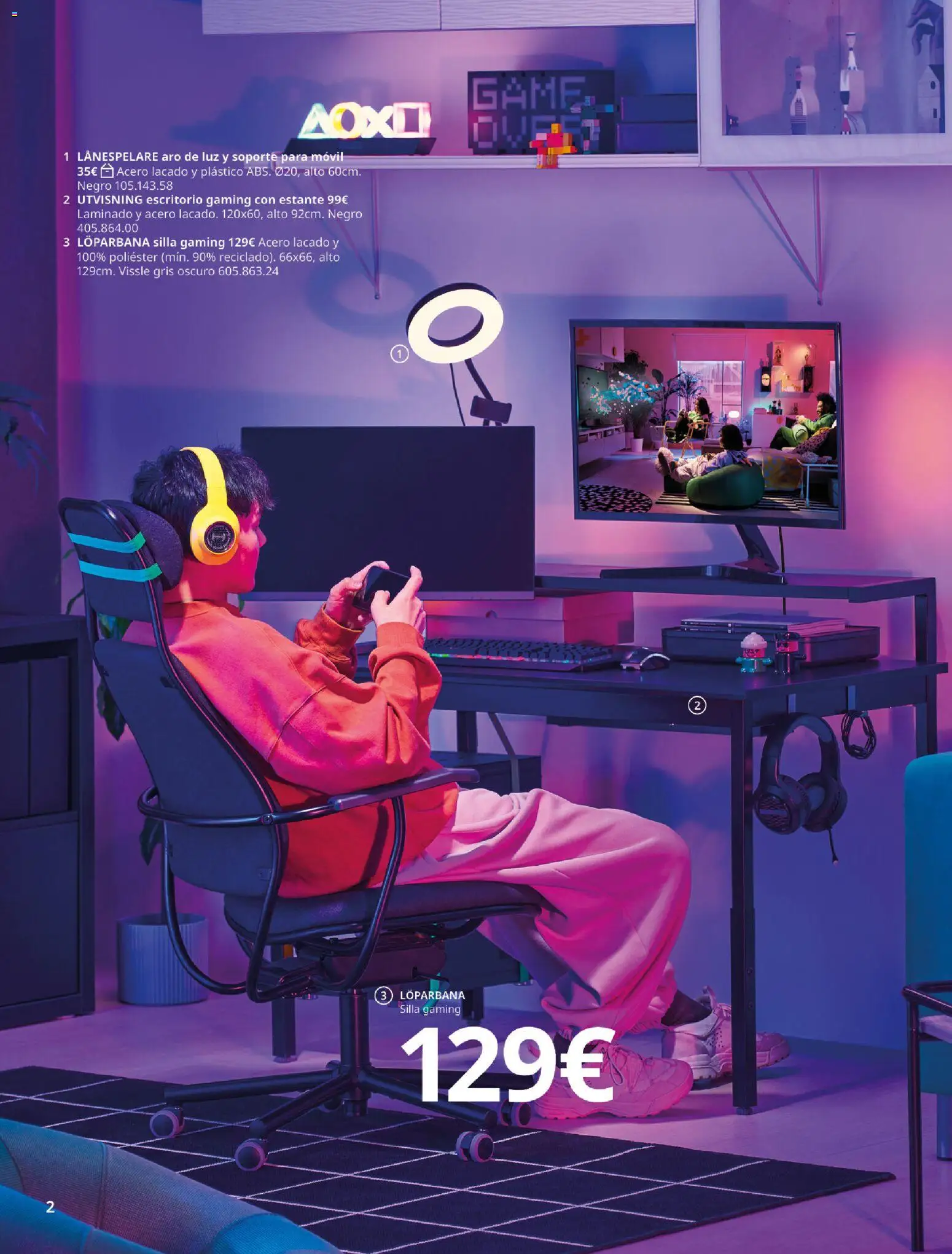 IKEA - Gaming │ válido desde el 01/10/2026 | Página: 2 | Productos: Móvil, Estante, Silla