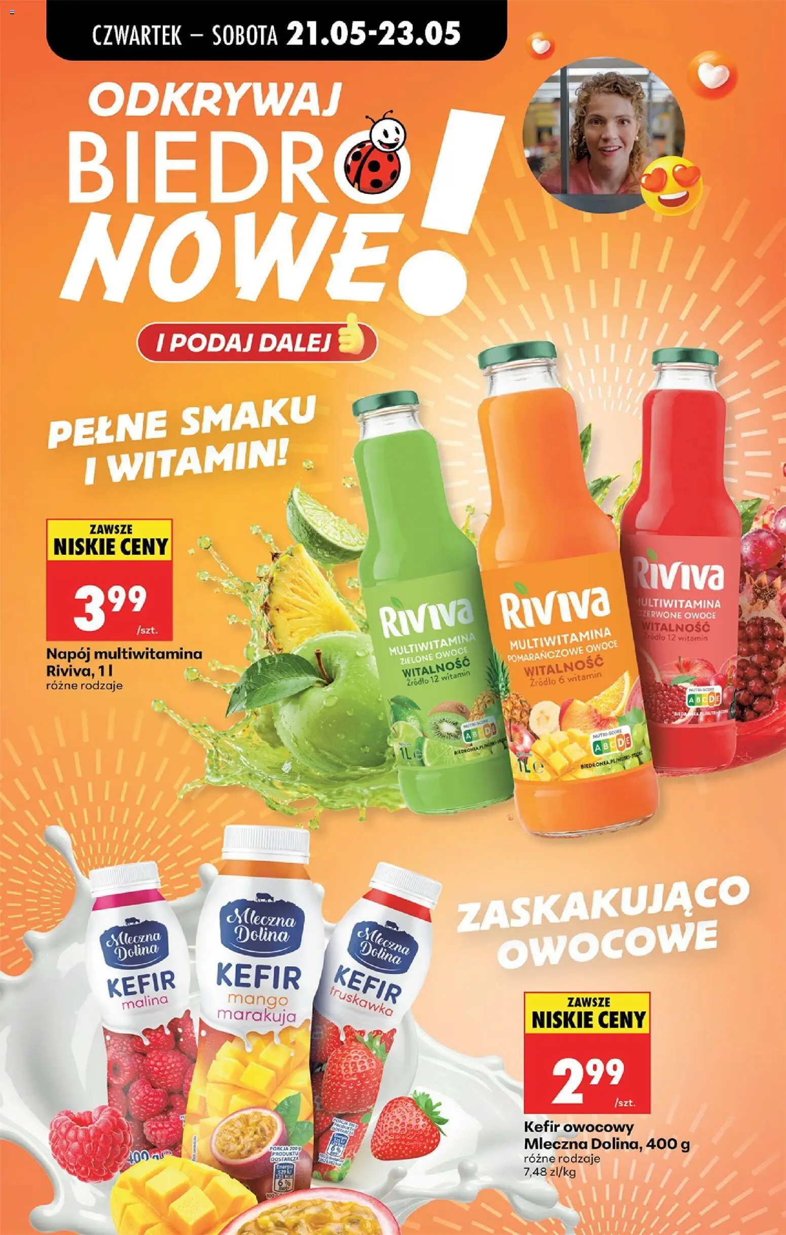Biedronka gazetka od czwartku od 21.05.2026 | Strona: 68 | Produkty: Mango, Malina, Kefir, Owoce