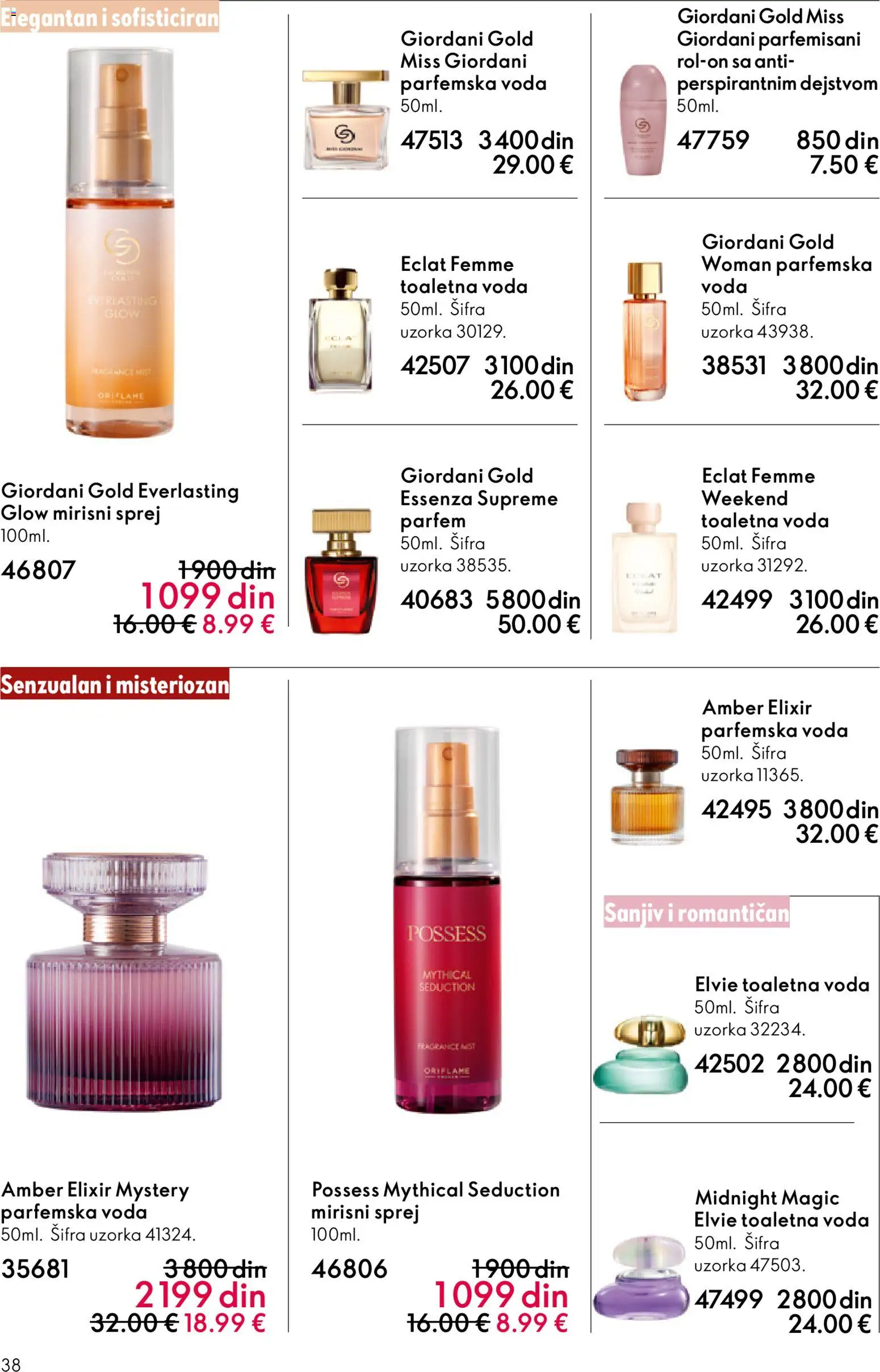 Oriflame katalog - važi od 03.06.2026 | Strana: 38 | Proizvode: Parfem, Toaletna voda, Voda