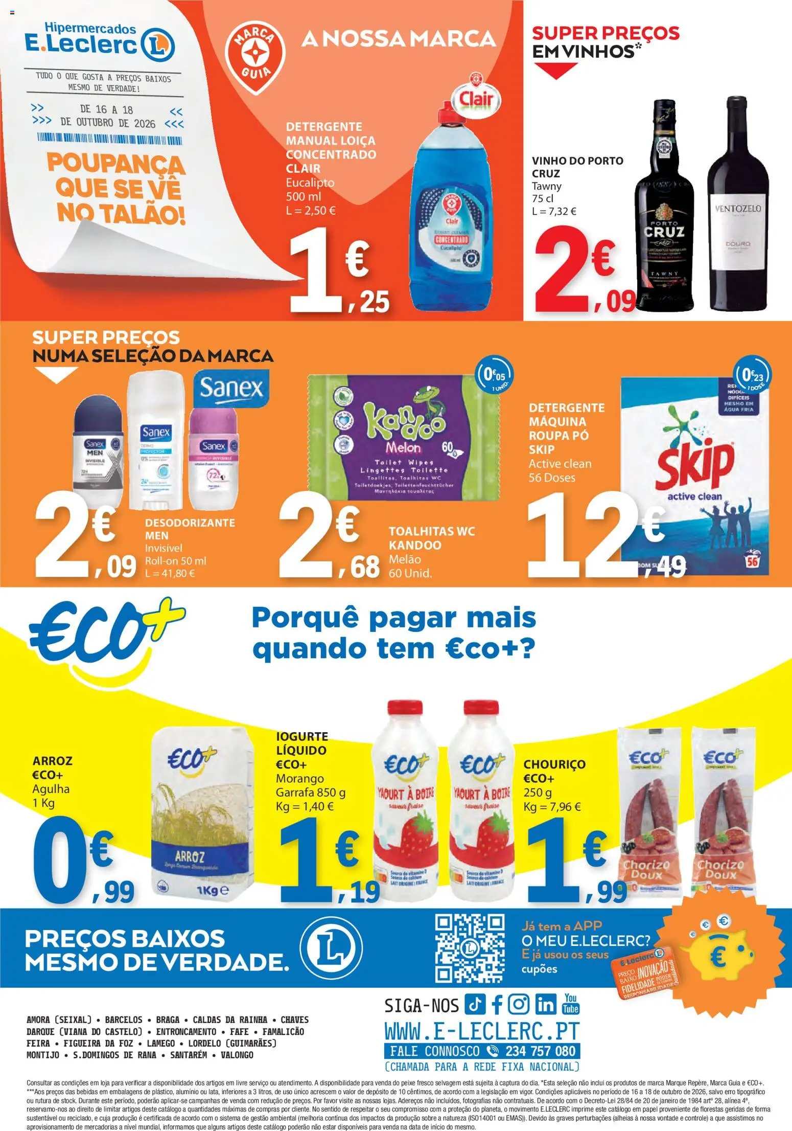 E.Leclerc folheto Fim de Semana │ válido de 16/10/2026 | Página: 4 | Produtos: Vinho do Porto, Pó, Arroz, Melão