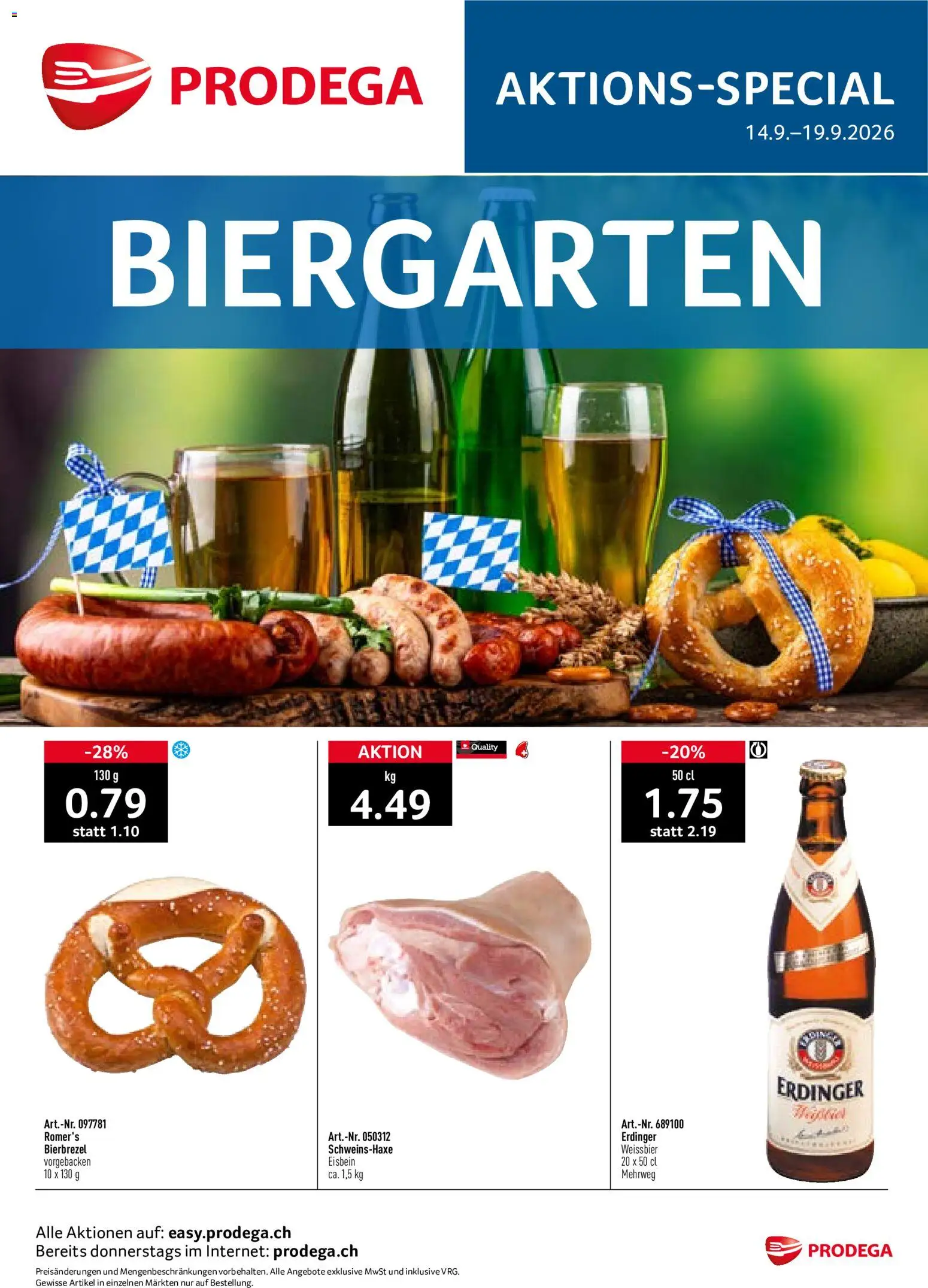 Prodega aktionen Biergarten – gültig ab 14.09.2026 | Seite: 1 | Produkte: Weißbier