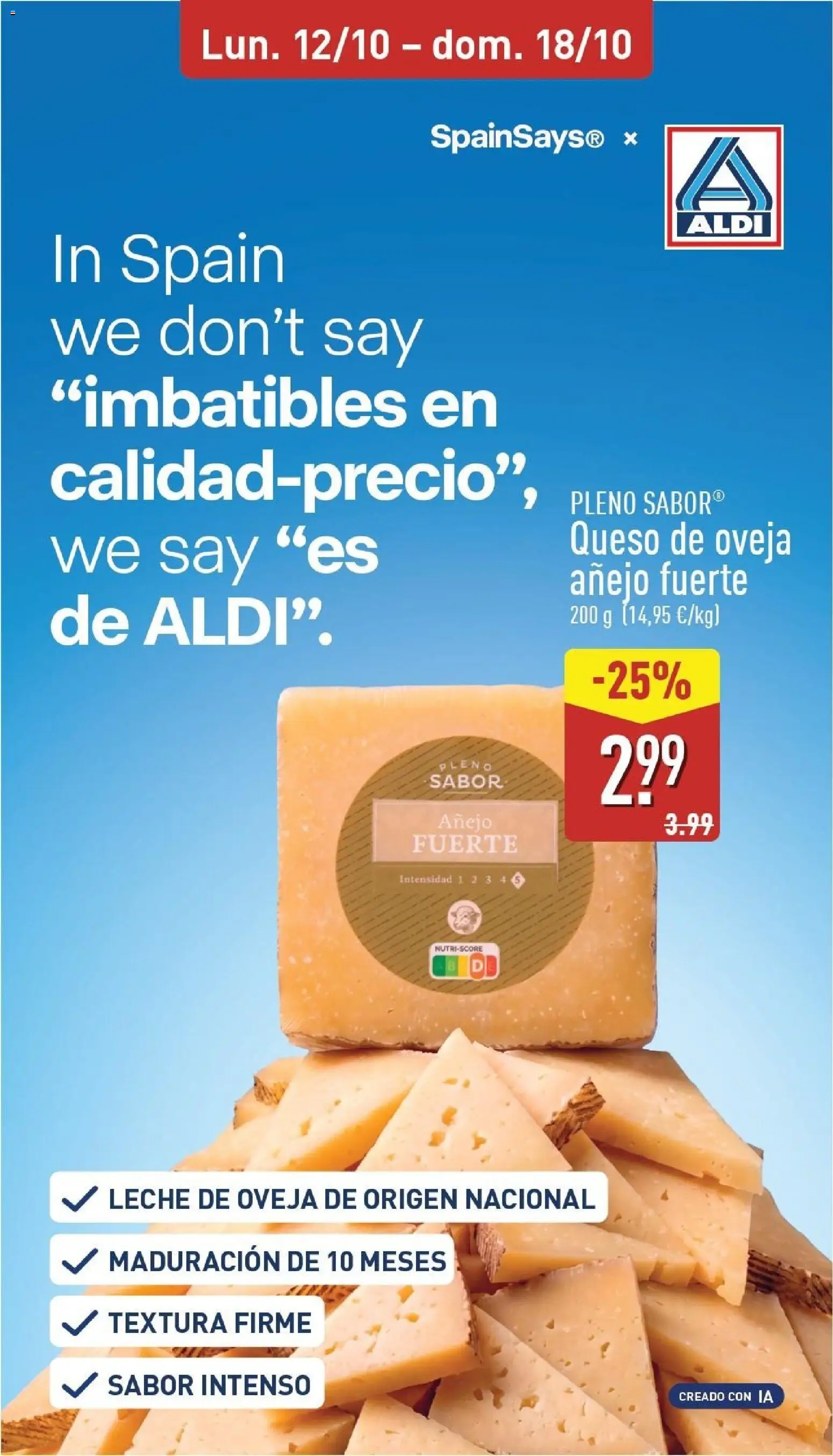 Aldi folleto Baleares │ válido desde el 12/10/2026 | Página: 12 | Productos: Queso de oveja, Leche, Queso
