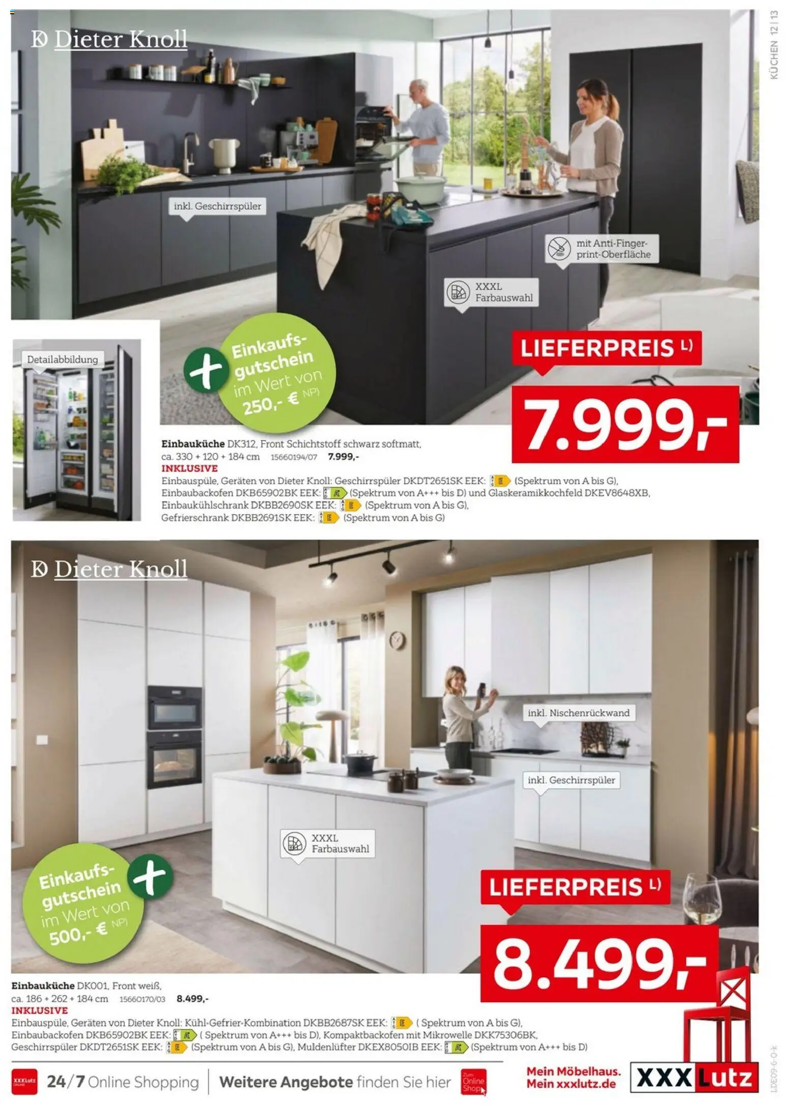 XXXLutz Nr. 1 bei Küchen – gültig ab 05.09.2026 | Seite: 13 | Produkte: Gefrierschrank, Einbauküche, Kühlgefrierkombination, Kuchen