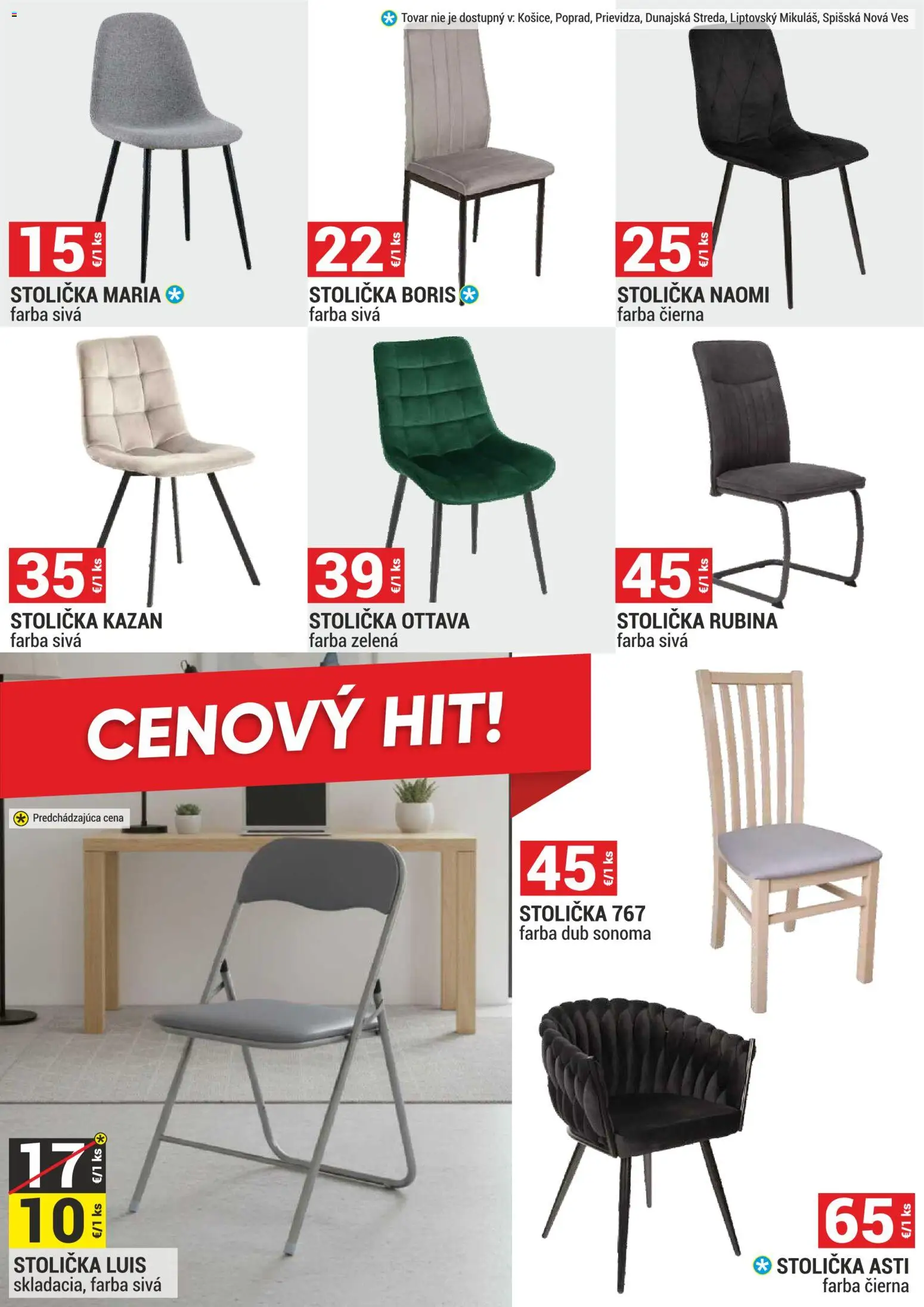 Nové Merkury Market akcie – leták je platný od 01.07.2026 | Strana: 39 | Produkty: Stolička