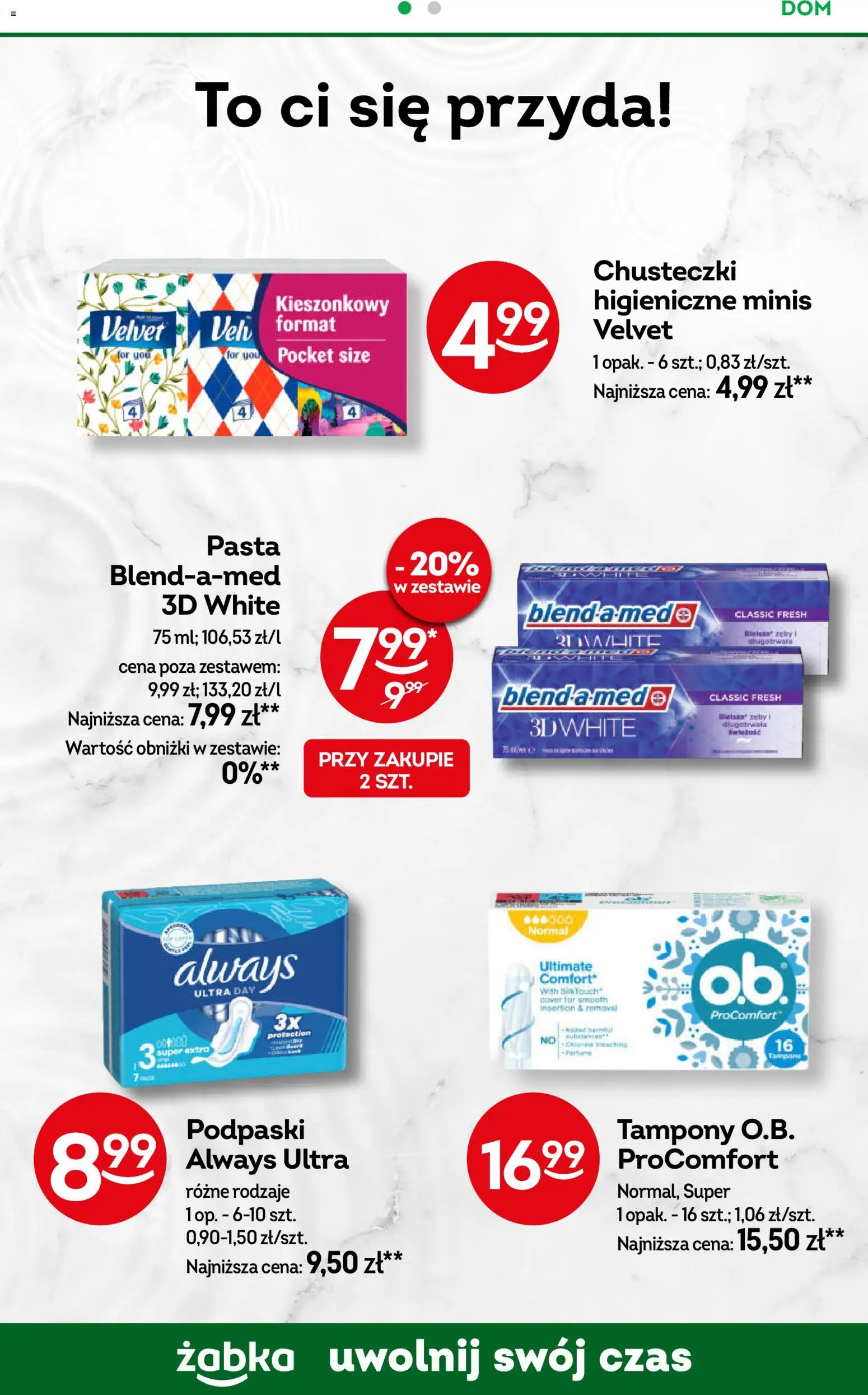 Żabka gazetka od 17.06.2026 | Strona: 96 | Produkty: Tampony, Podpaski