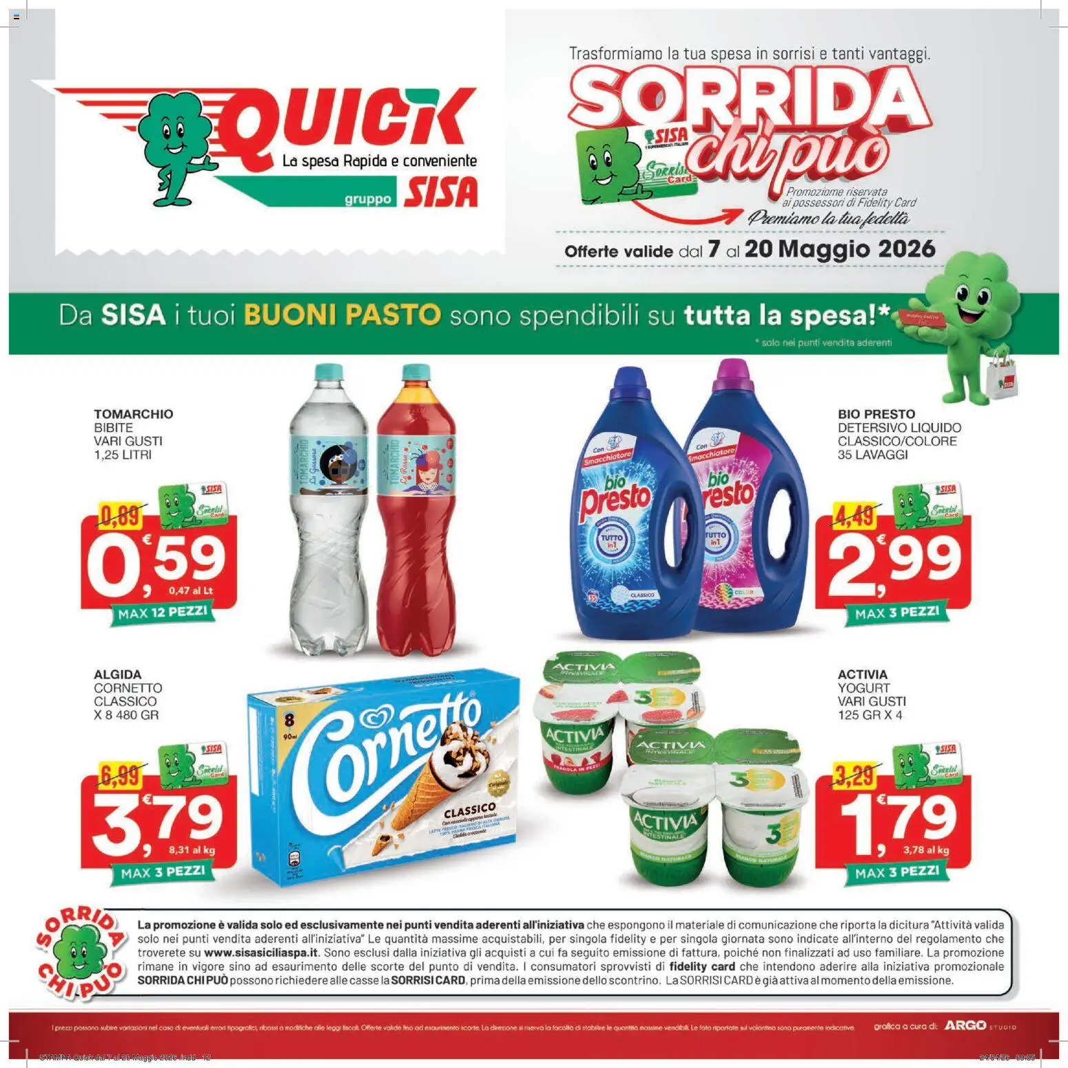 Volantino SISA del 07.05.2026 | Pagina: 12 | Prodotti: Yogurt, Smacchiatore, Cornetto, Bibite
