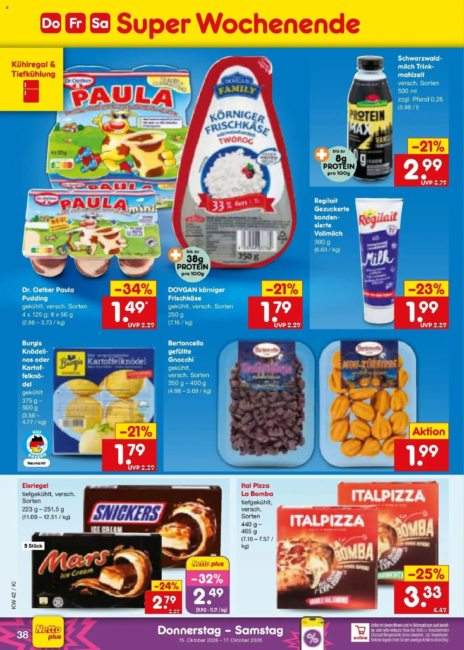 Netto Marken-Discount Prospekt Nürnberg (ab 12.10.2026) » Angebote | Seite: 52 | Produkte: Gnocchi, Pudding, Snickers, Pizza
