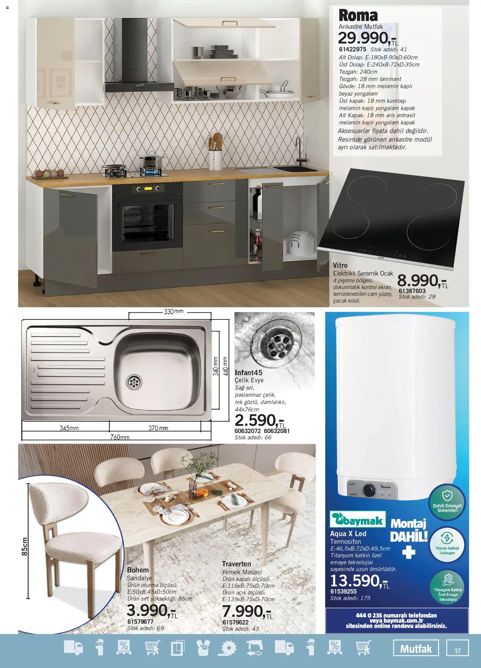 Bauhaus Katalog - 29 Ağustos 2026 tarihinden itibaren geçerlidir | Sayfa: 17 | Ürünler: Sandalye, Ocak