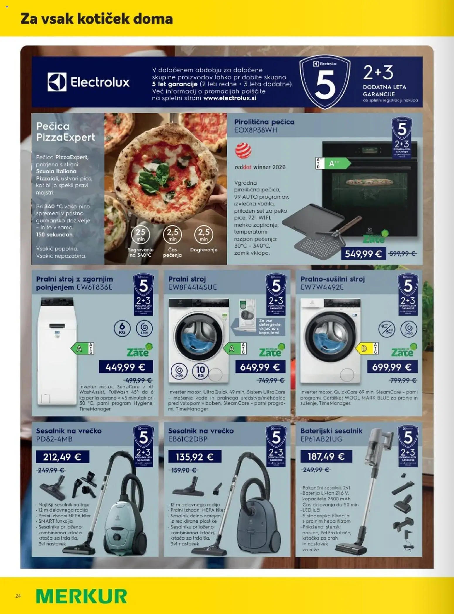 Novi Merkur katalog ponudbe – veljaven od 02.09.2026 | Stran: 24 | Izdelki: Baterija, Pralni stroj, Pecica, Sesalnik