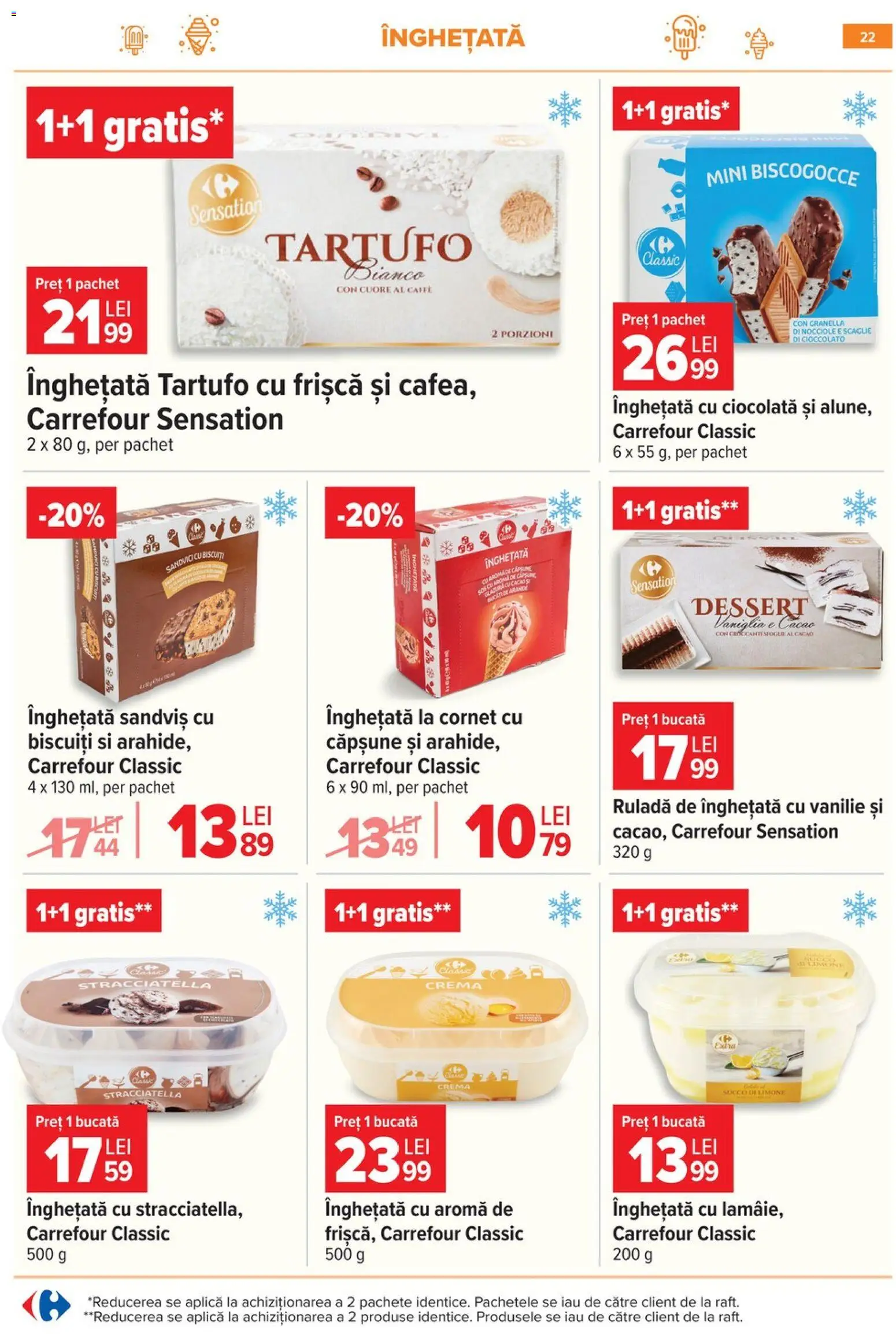 Noul catalog Carrefour – valabil de la 10.06.2026 | Pagină: 22 | Produse: Cremă, Frișcă, Cacao, Înghețată