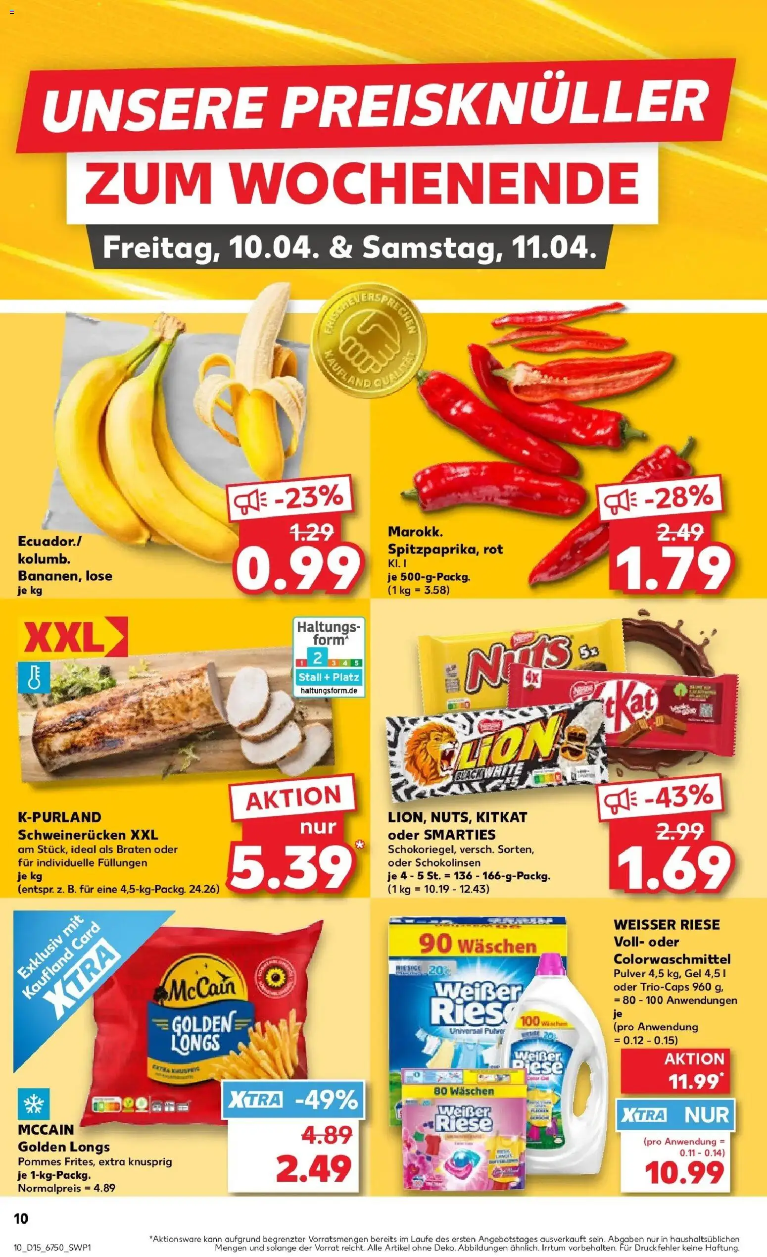 Kaufland Prospekt Lutherstadt Wittenberg	 – gültig ab 08.04.2026 | Seite: 10 | Produkte: Smarties, Pommes, McCain, Schweinerucken