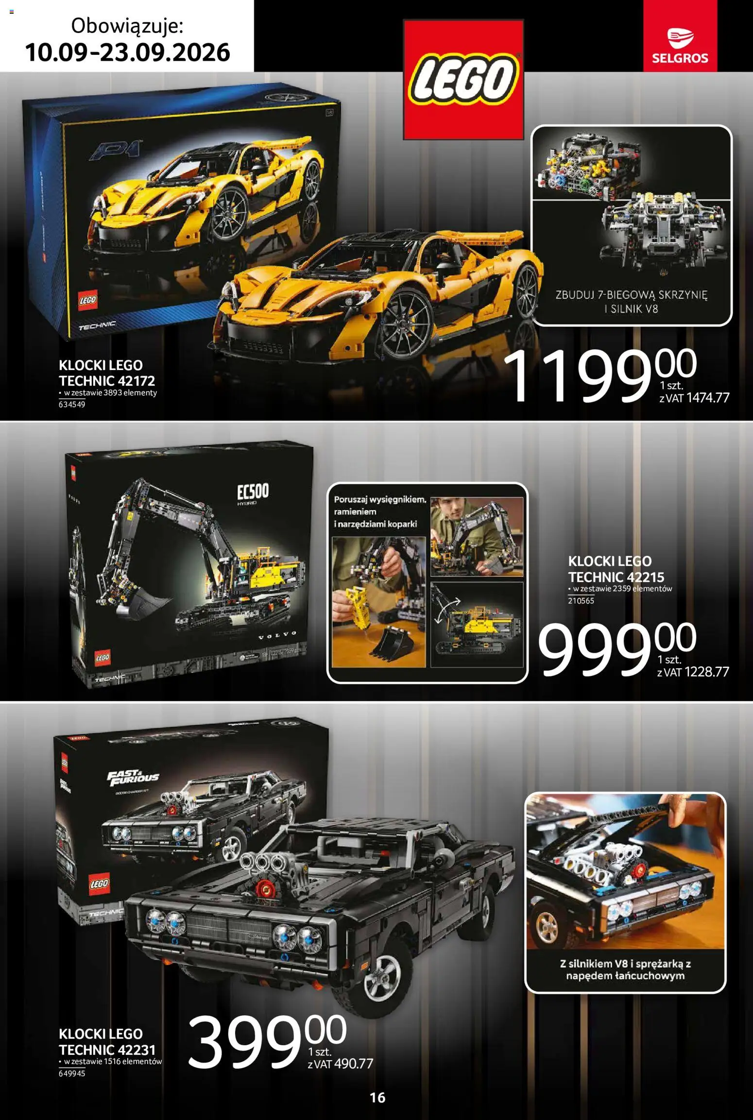 Selgros cash&carry gazetka - Premium od 10.09.2026 | Strona: 16 | Produkty: Lego, Klocki Lego