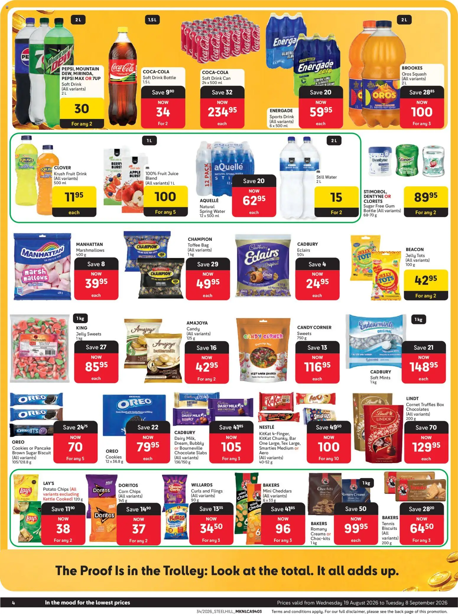 New Makro catalogue – valid from 19/08/2026 | Page: 4 | Products: Milk, Chocolate, Chips, Fruit