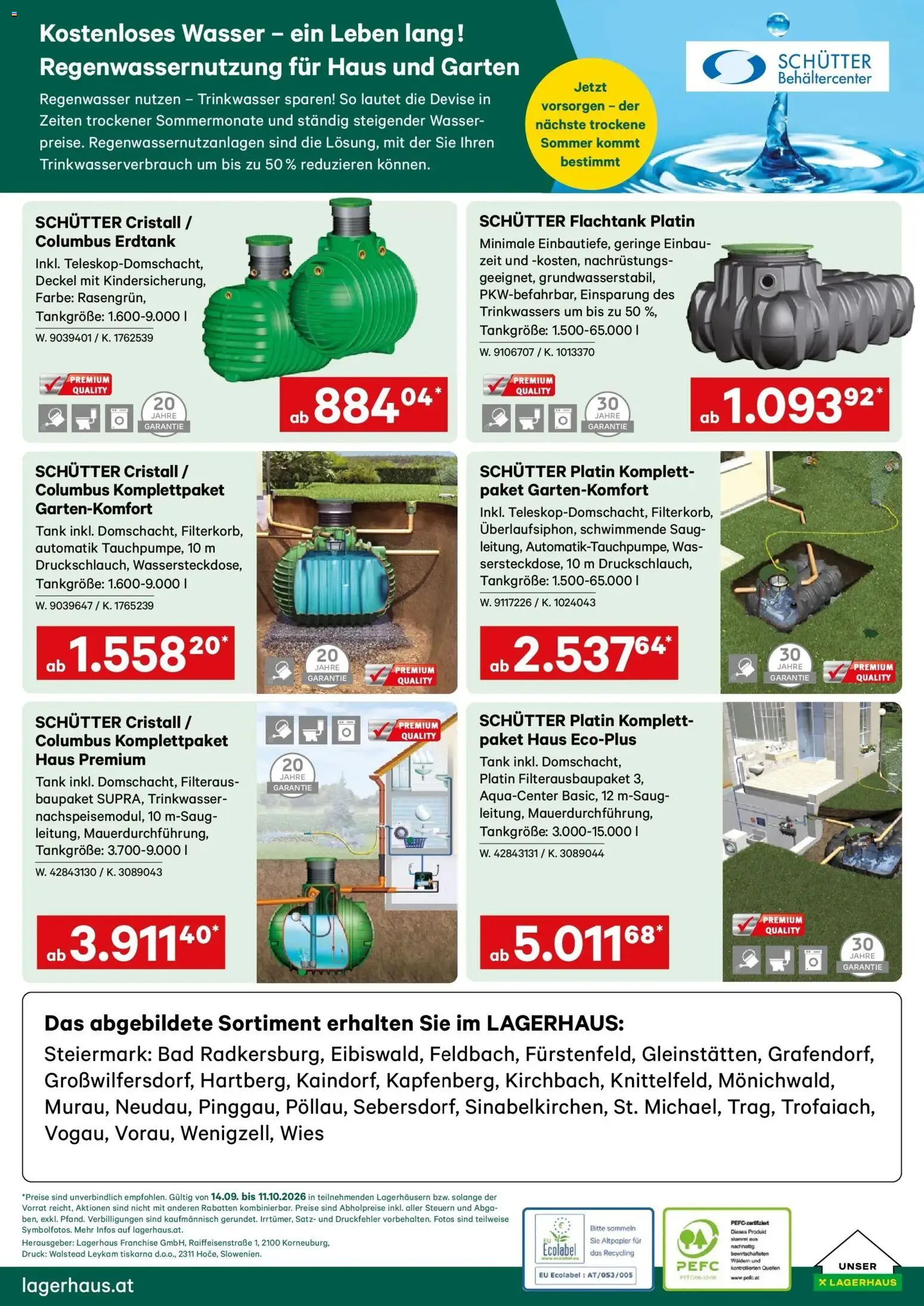 Lagerhaus - Wochen Angebote gültig ab 14.09.2026 | Seite: 8 | Produkte: Wasser, Bad