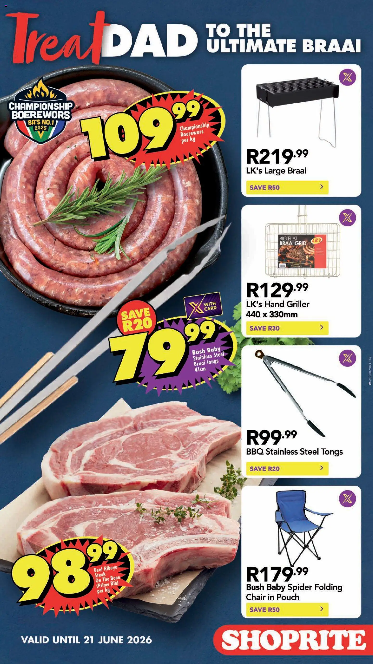 New Shoprite catalogue – valid from 15.06.2026 | Page: 2 | Products: Steak, Basket, Beef, Griller