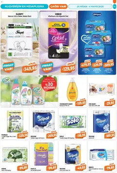 24.04.2026 tarihinden itibaren geçerli olan Çağrı Market kataloğu önizlemesi | Sayfa: 14 | Ürünler: Tuvalet, Şampuan, Sabun, Yumuşatıcı