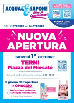 Anteprima del volantino Acqua e Sapone volantino Terni valido a partire dal 01/10/2026