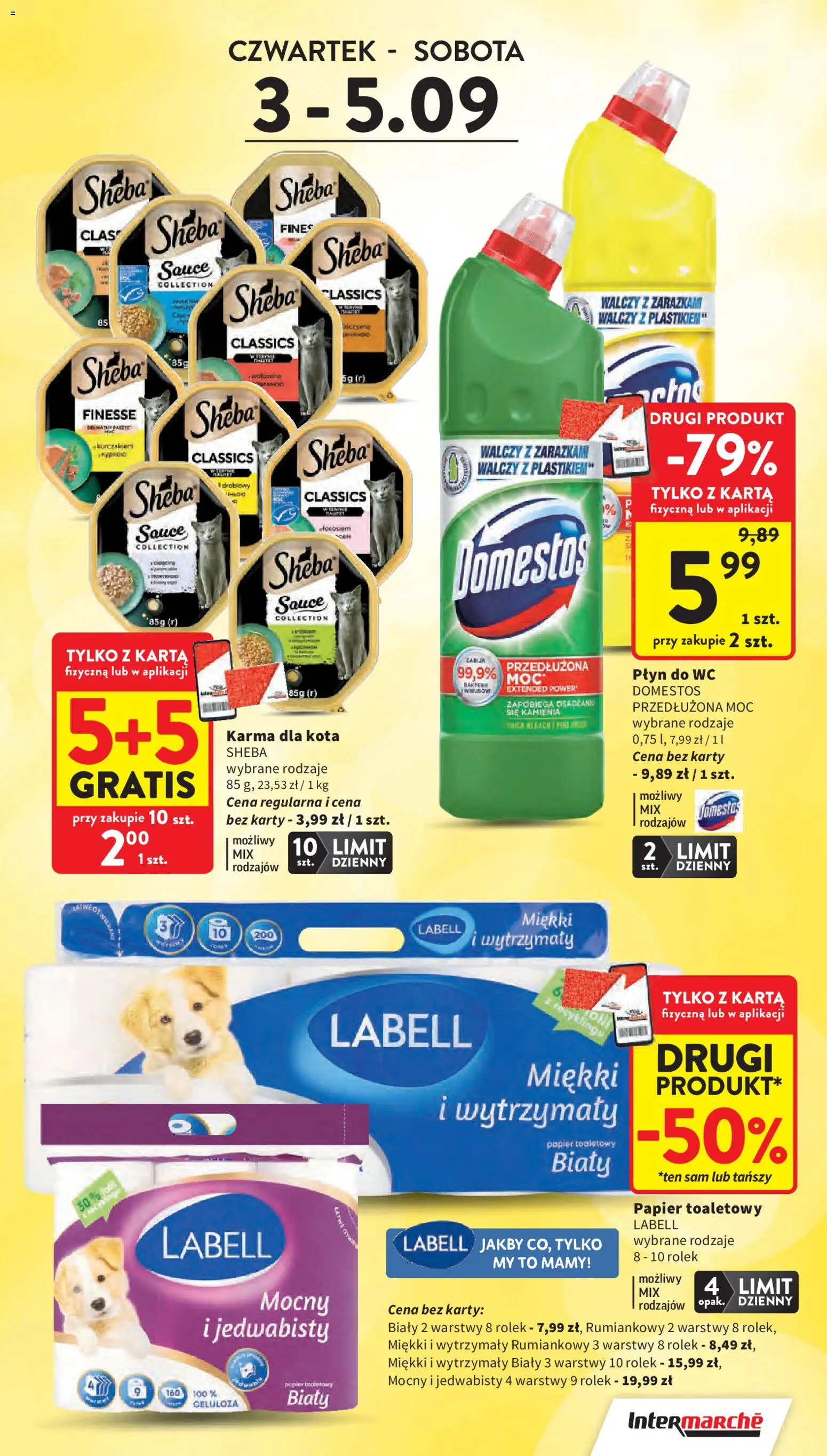 Intermarche gazetka od 03.09.2026 | Strona: 5 | Produkty: Sheba, Domestos, Wołowina, Karma