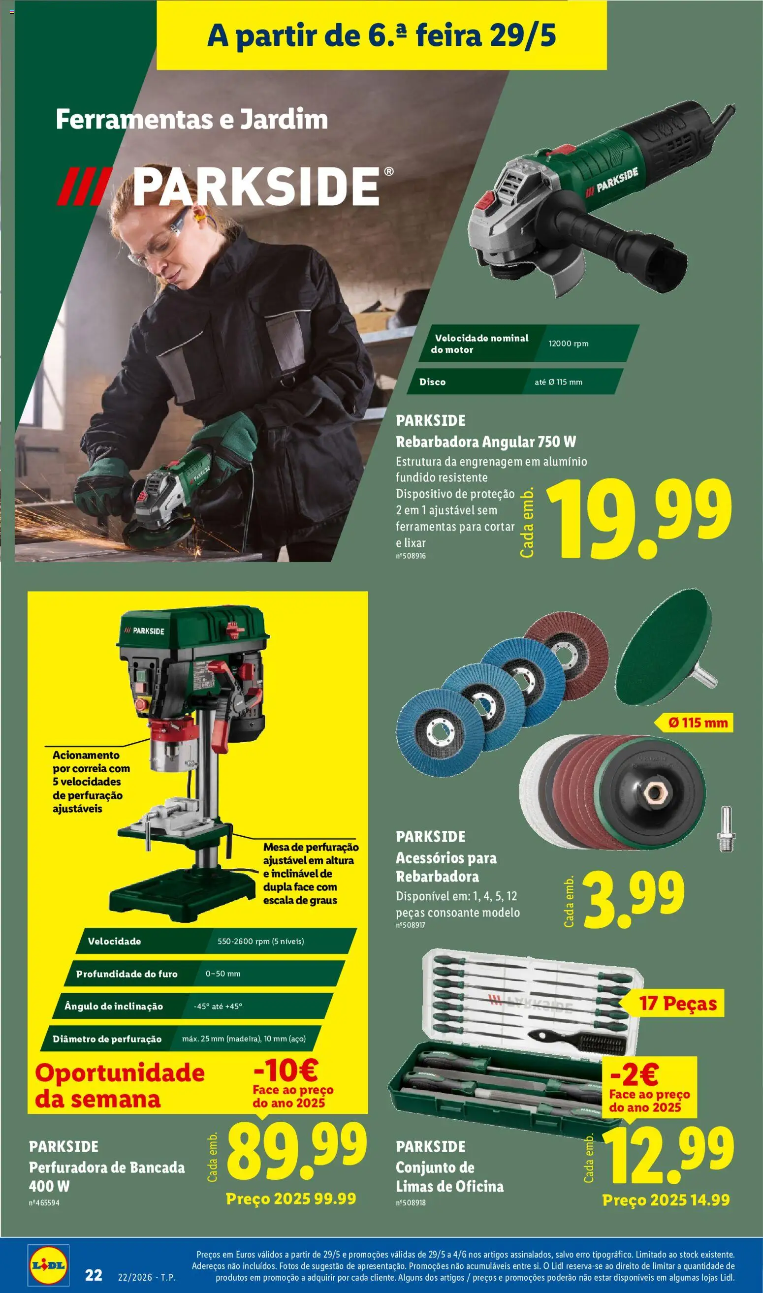 Lidl Novidades │ válido de 25.05.2026 | Página: 22 | Produtos: Bancada, Ferramentas, Mesa