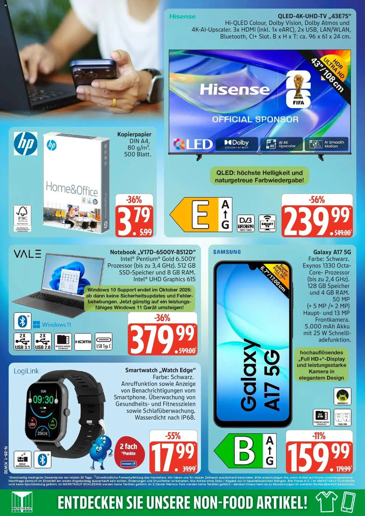 Marktkauf Prospekt Buxtehude (ab 03.08.2026) » Angebote online | Seite: 26 | Produkte: Kamera, USB, Hisense, Samsung