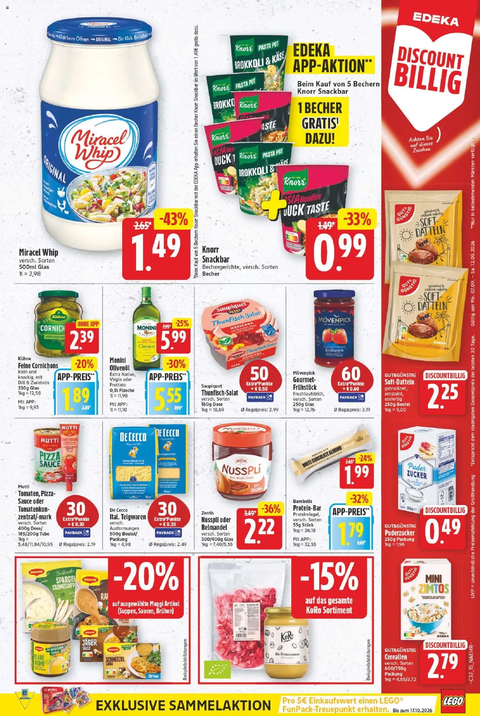 E center Prospekt – gültig ab 07.09.2026 | Seite: 15 | Produkte: Miracel whip, Mars, Zwiebeln, Salat