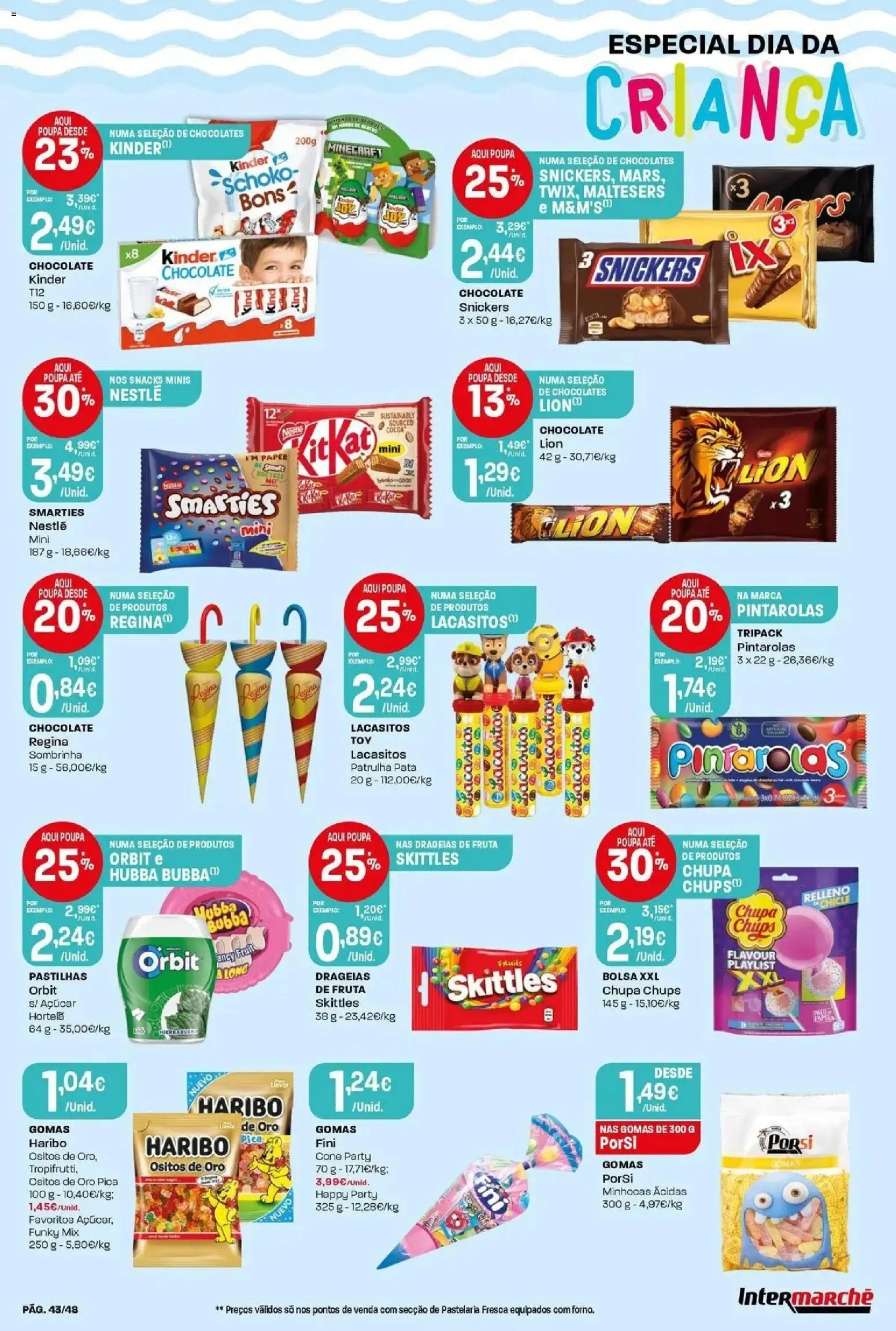 Intermarché - Isto é que são preços BAIXOS! │ válido de 28.05.2026 | Página: 43 | Produtos: Bolsa, Hortelã, Gomas haribo, Açúcar