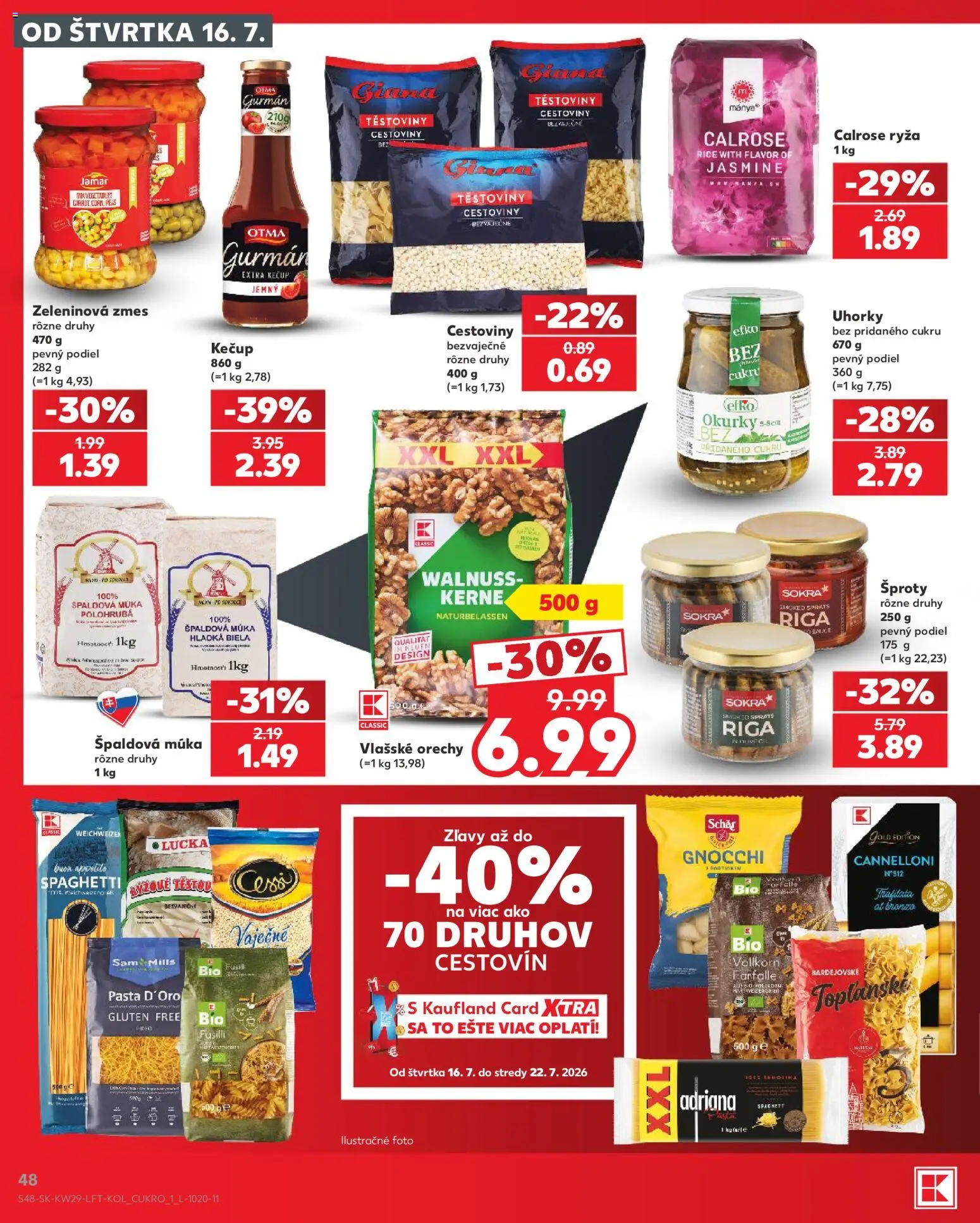 Kaufland SK akciós ujság - amely érvényes a következő dátumtól: 2026.07.16. | Oldal: 48 | Termékek: Schär, Farfalle, Cannelloni, Gnocchi