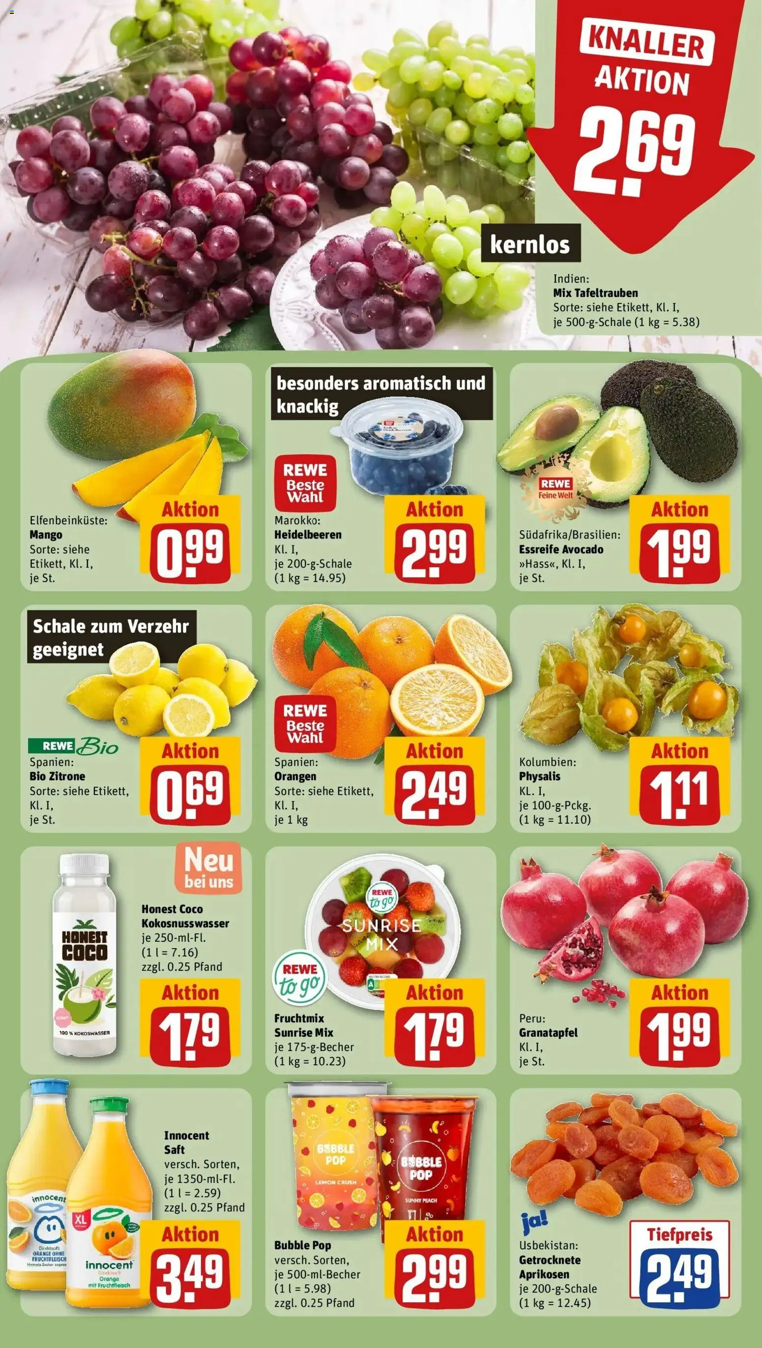 Rewe Prospekt Dortmund	 – gültig ab 27.04.2026 | Seite: 4 | Produkte: Granatapfel, Orangen, Avocado, Mango