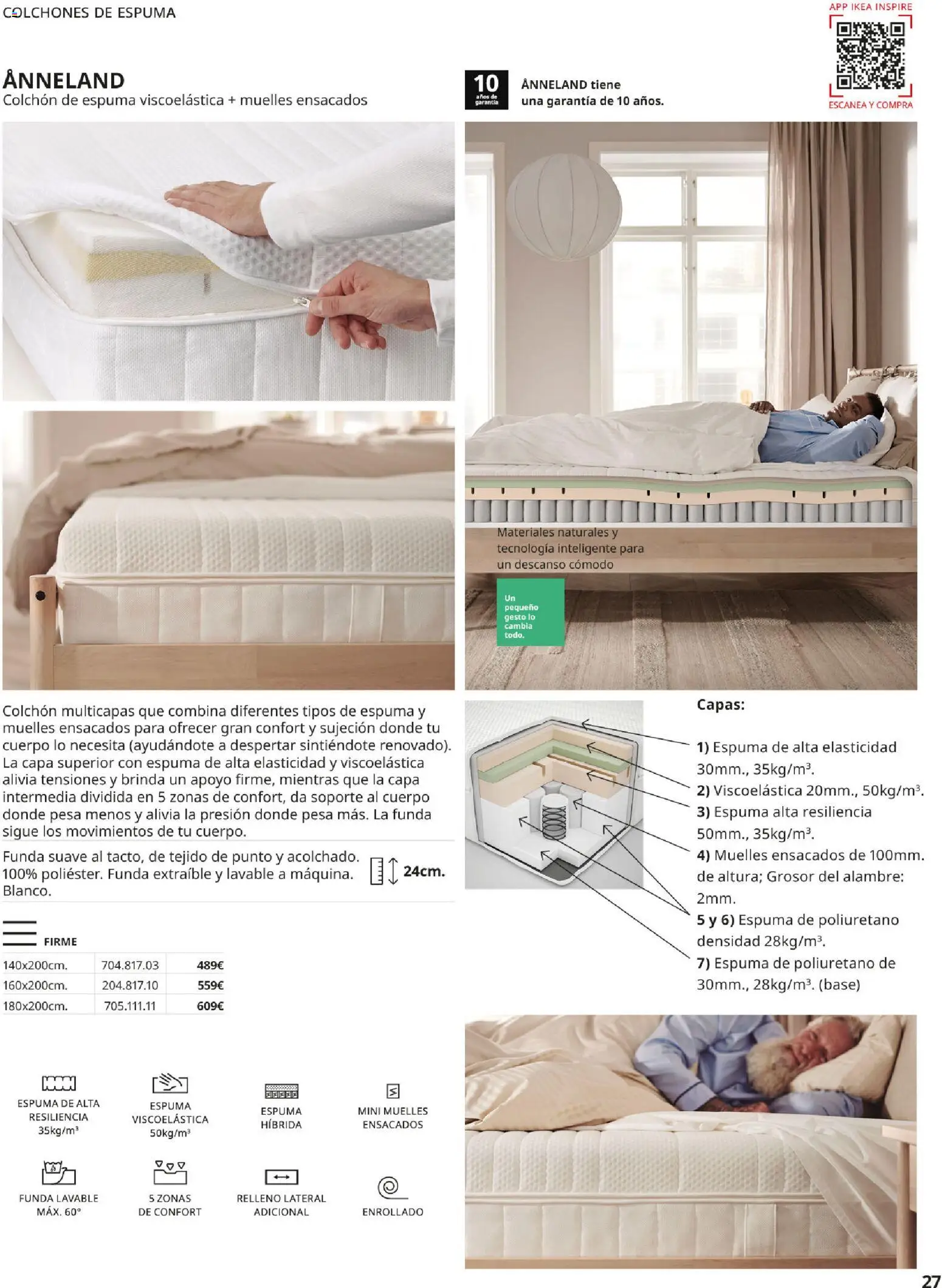 IKEA - Confort │ válido desde el 01/09/2026 | Página: 27 | Productos: Espuma, Colchon, Funda