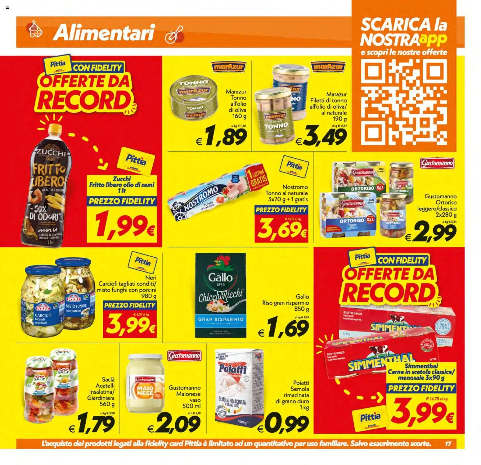 Volantino SuperConveniente del 21/08/2026 | Pagina: 17 | Prodotti: Carne in scatola, Carciofi, Tonno al naturale, Semola