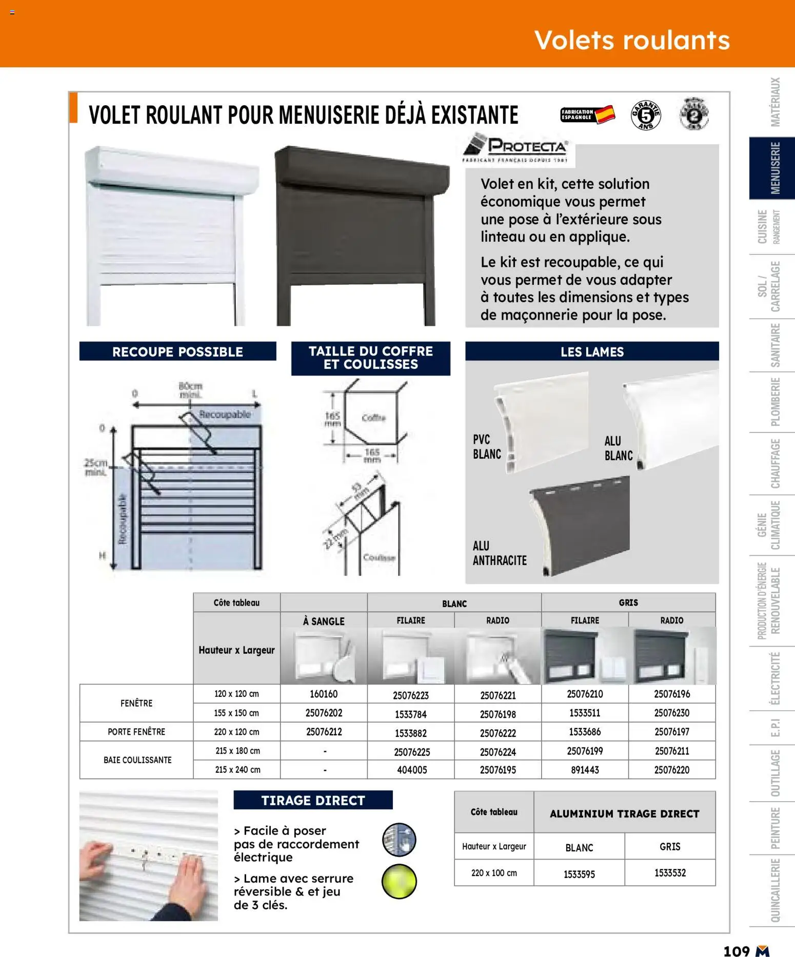 {H1} | Page: 109 | Produits: Radio, Baie coulissante, Tableau blanc, Porte