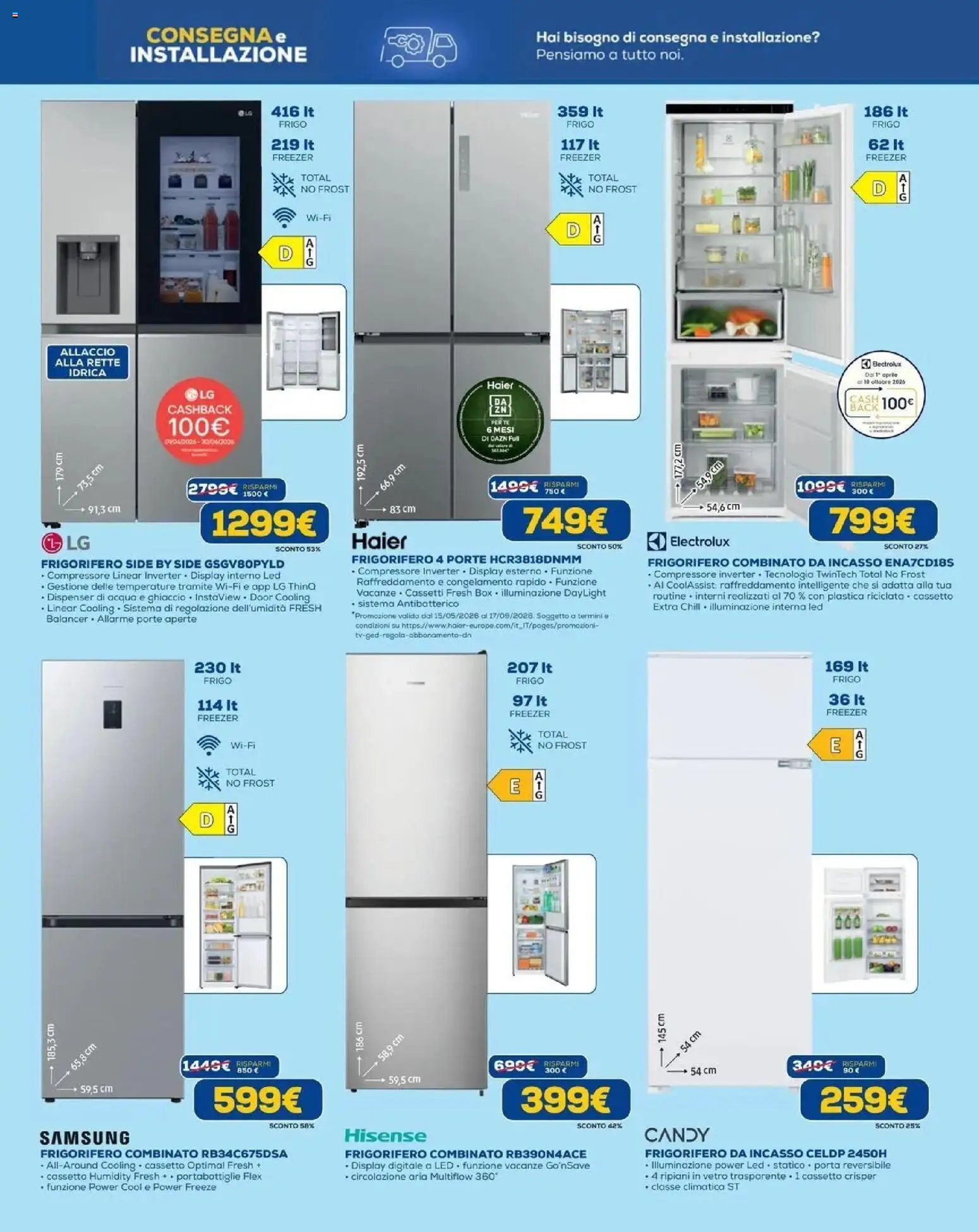Volantino Euronics del 21.05.2026 | Pagina: 3 | Prodotti: Tè, Compressore, Freezer, Samsung