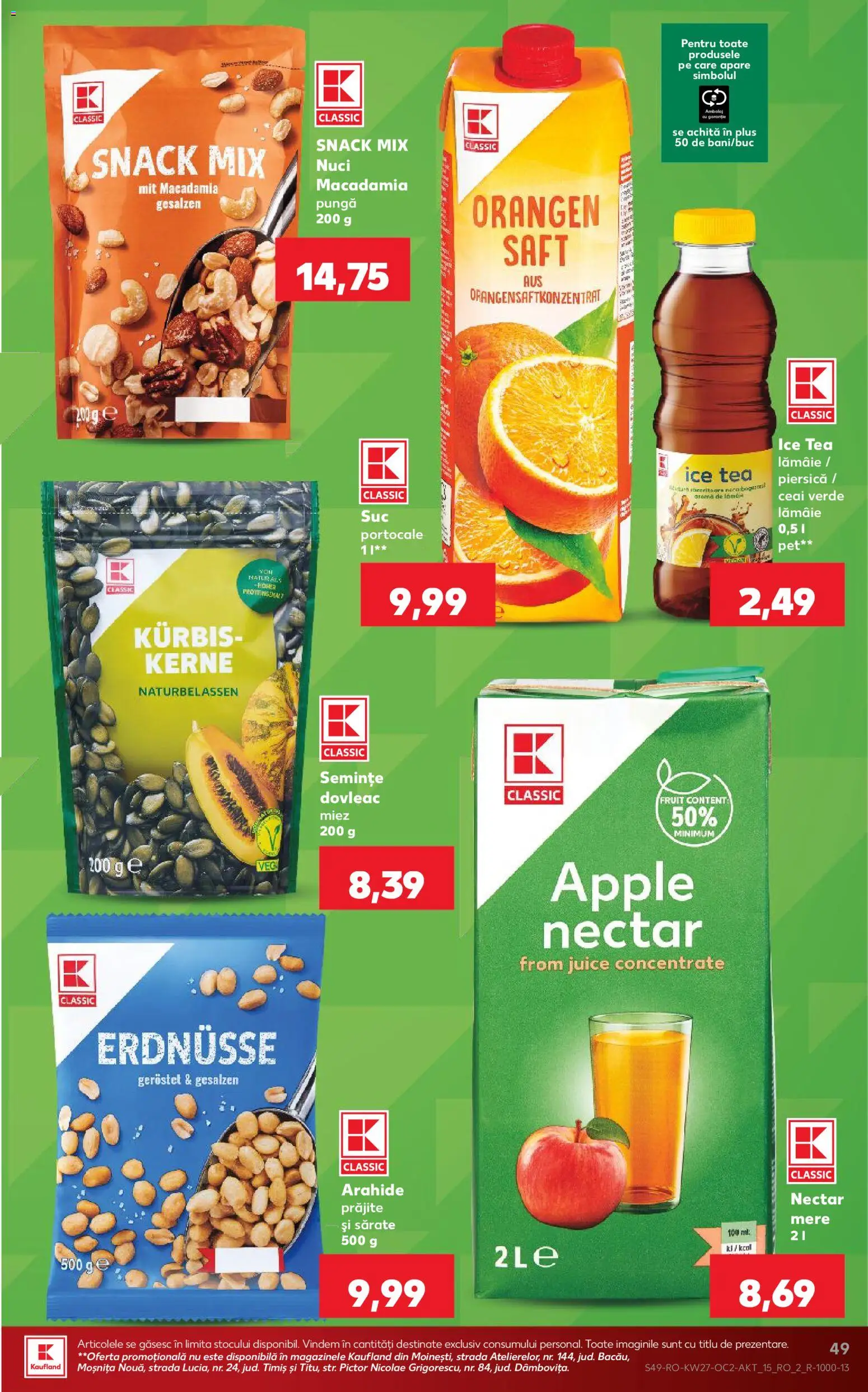 Noul catalog Kaufland – valabil de la 01.07.2026 | Pagină: 49 | Produse: Mere, Portocale, Ceai, Nuci