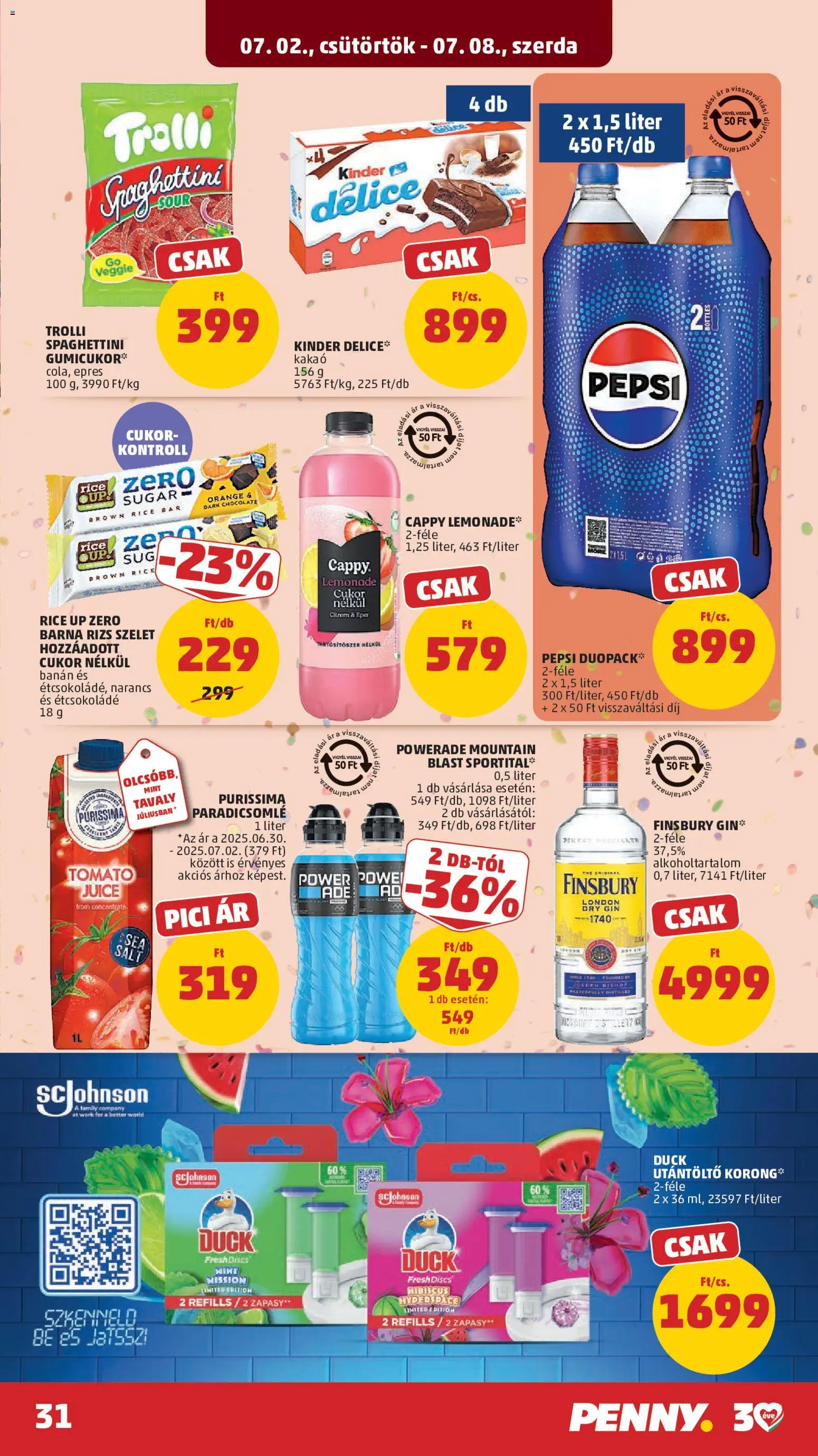 PENNY akciós ujság - amely érvényes a következő dátumtól: 2026.07.02. | Oldal: 35 | Termékek: Pepsi, Banán, Rizs, Eper