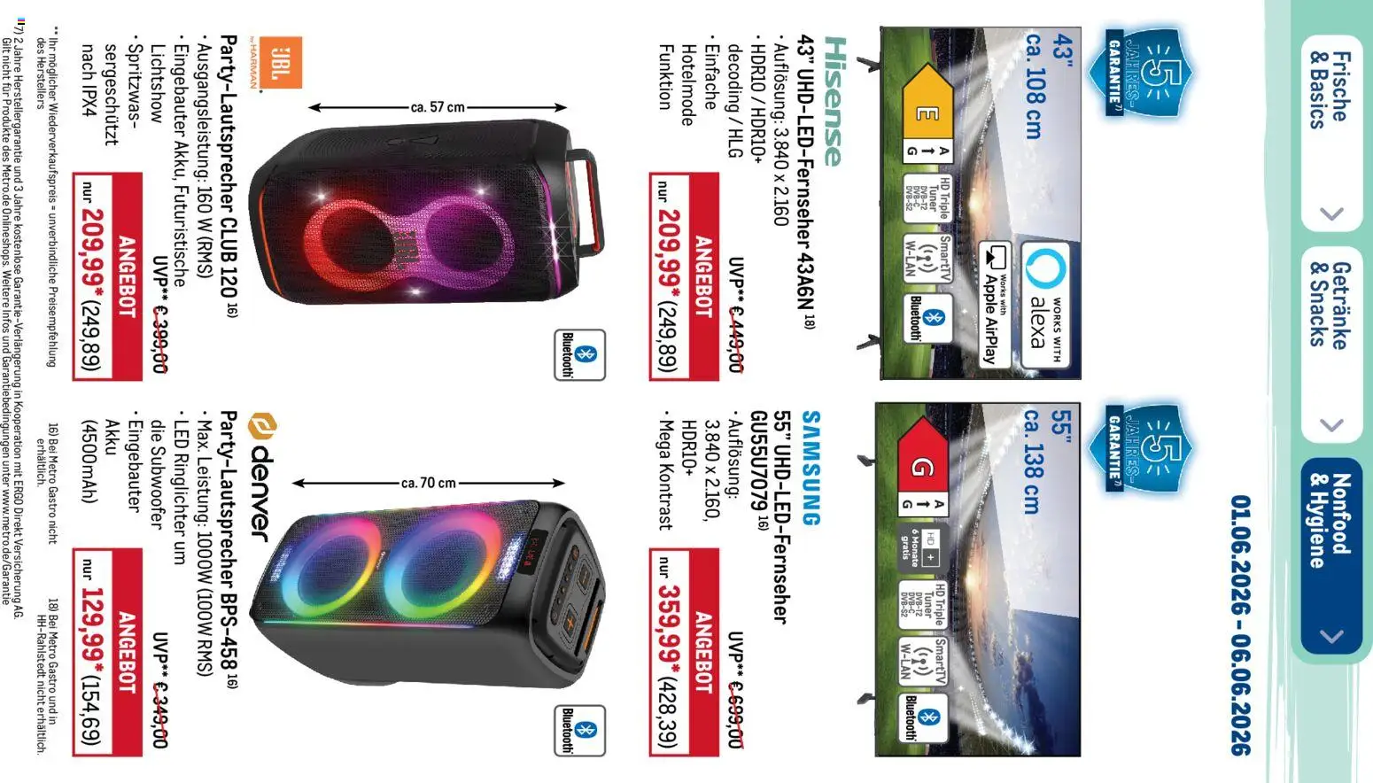 Metro Prospekt – gültig ab 01.06.2026 | Seite: 50 | Produkte: Hisense, Samsung, Apple