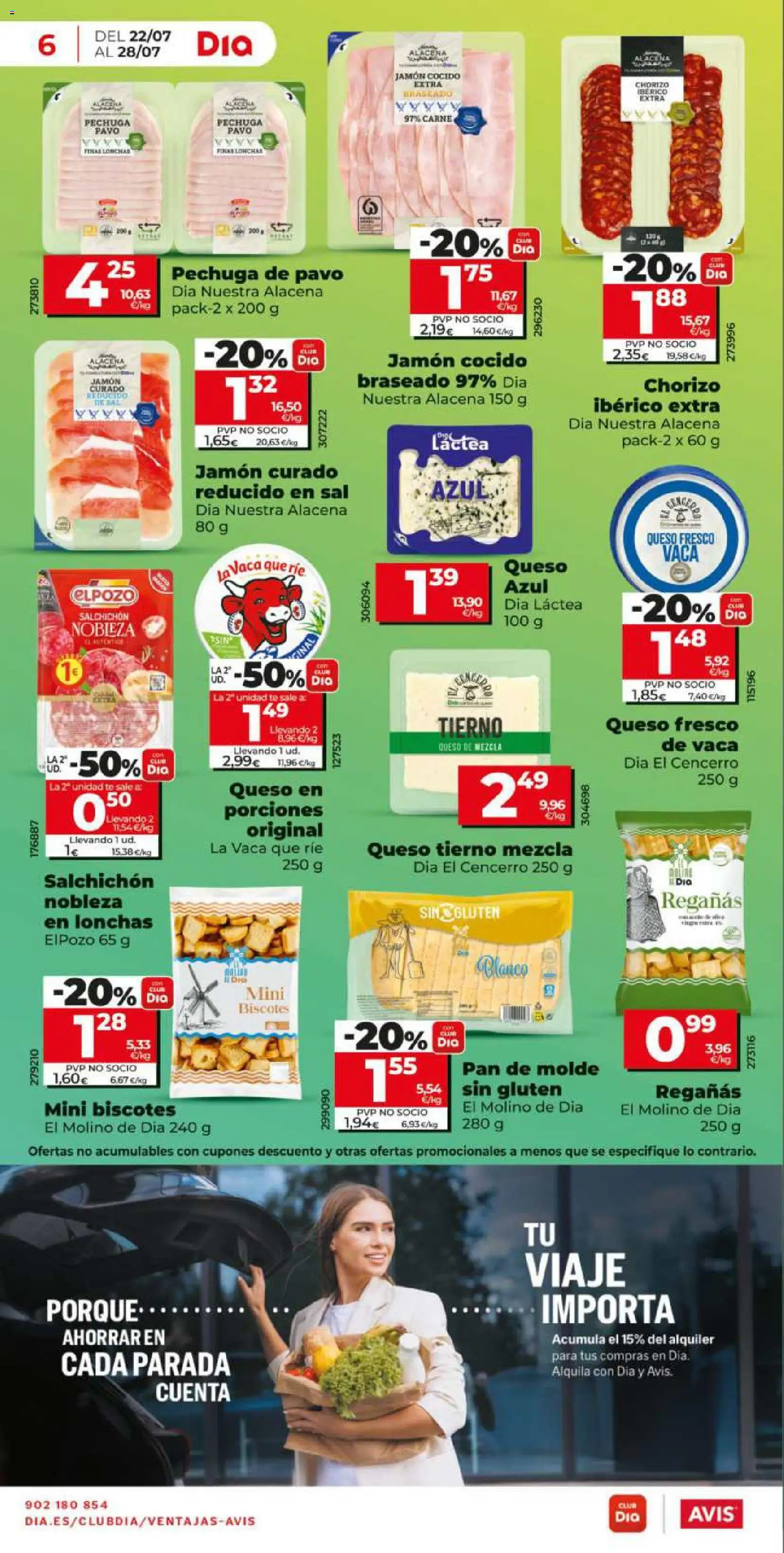 Dia - folleto Market │ válido desde el 22/07/2026 | Página: 6 | Productos: Queso, Pan, Jamón, Té