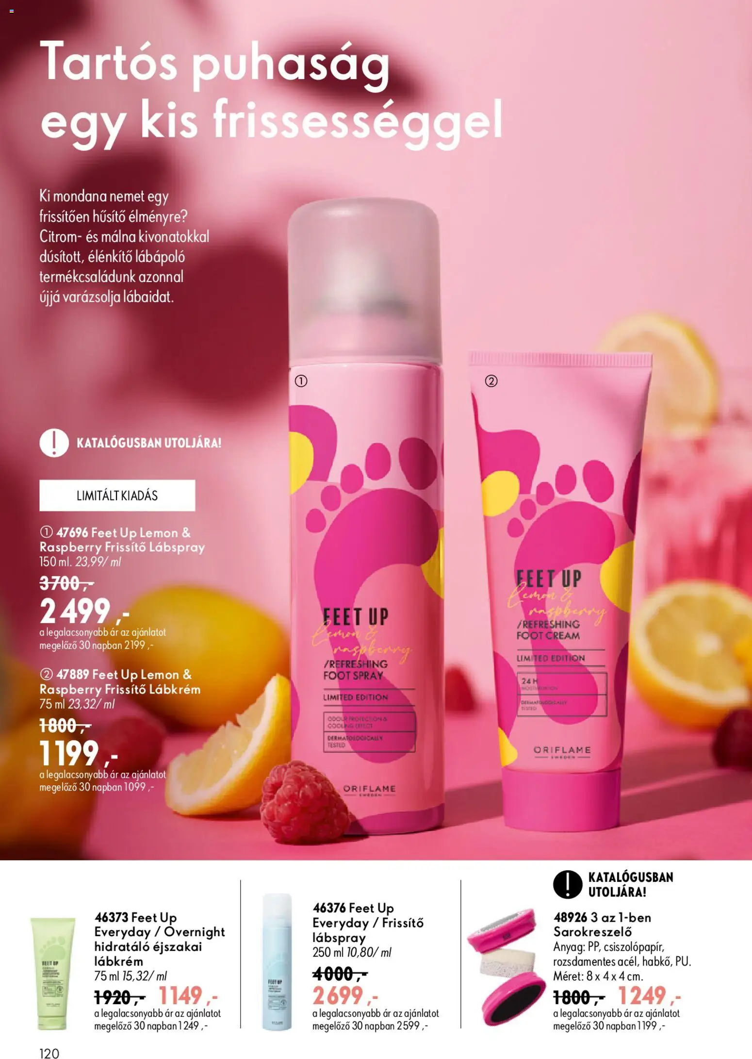 Oriflame akciós ujság - amely érvényes a következő dátumtól: 2026.09.09. | Oldal: 120 | Termékek: Málna, Sarokreszelő, Citrom
