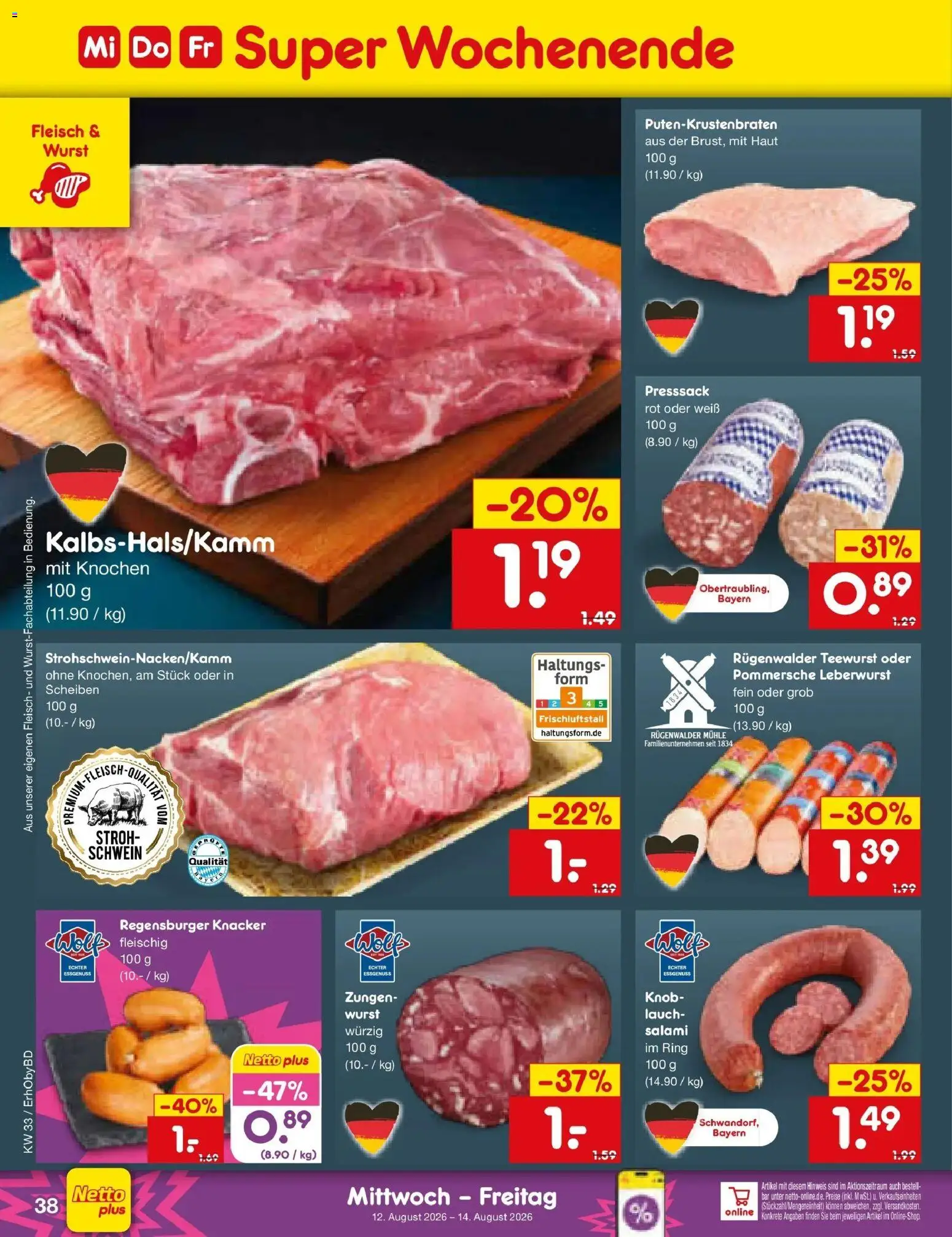 Netto Marken-Discount Prospekt Ergolding – gültig ab 10.08.2026 | Seite: 54 | Produkte: Mühle, Salami, Fleisch, Lauch