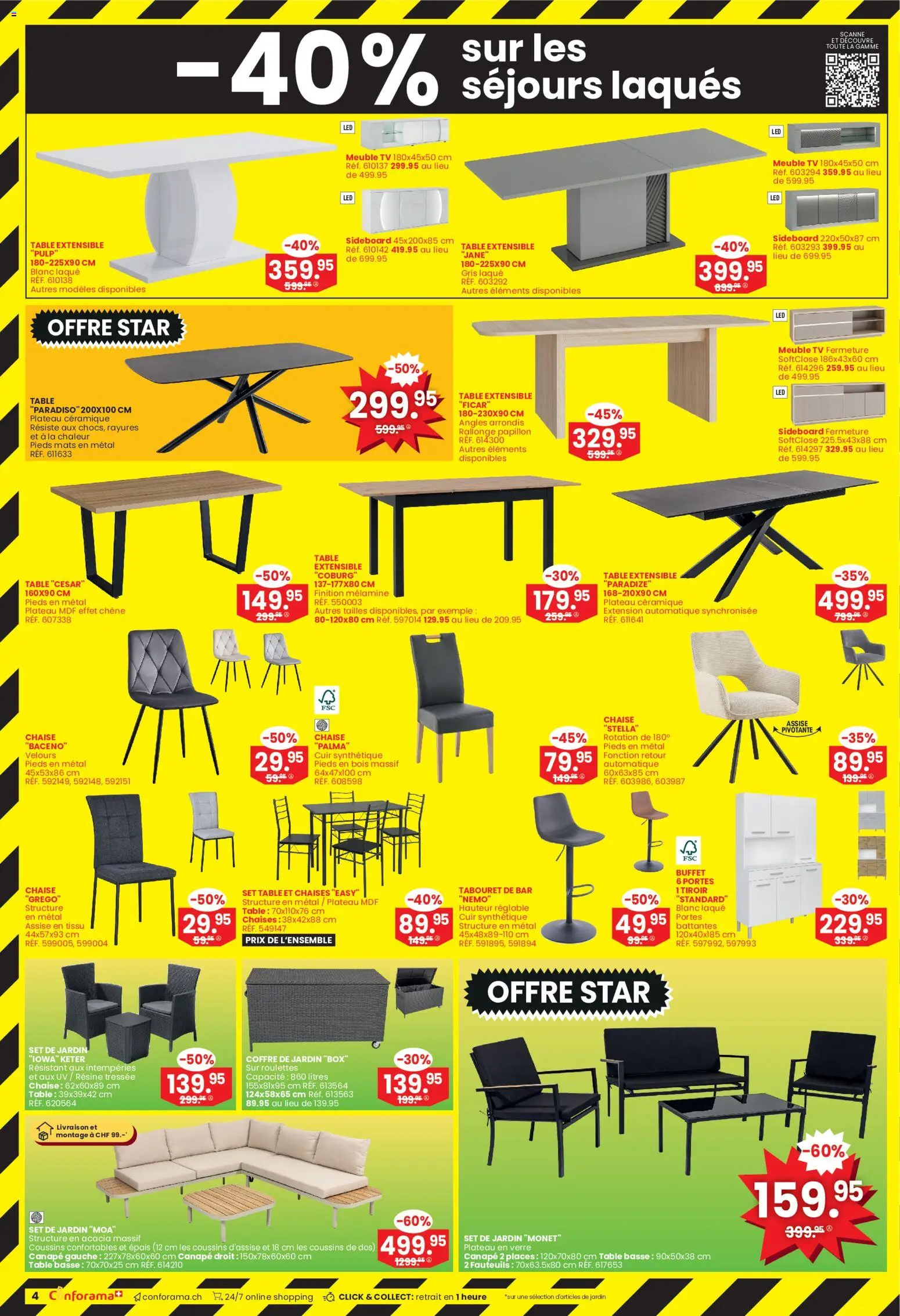 Conforama aktionen FR – gültig ab 08.07.2026 | Seite: 4 | Produkte: Box, TV, Sideboard