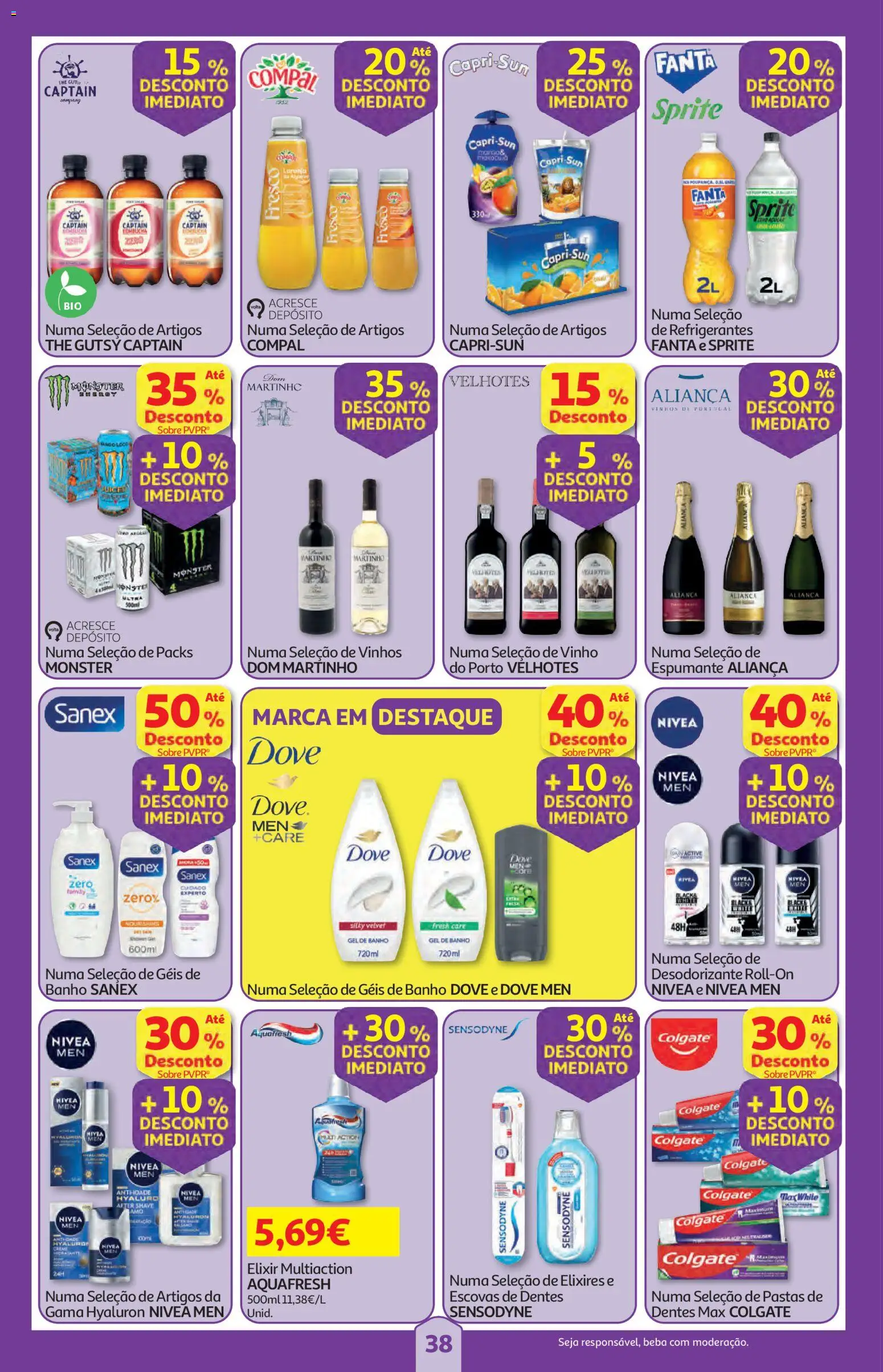 Auchan folheto │ válido de 11.06.2026 | Página: 38 | Produtos: Espumante, Aliança, Desodorizante, Banho
