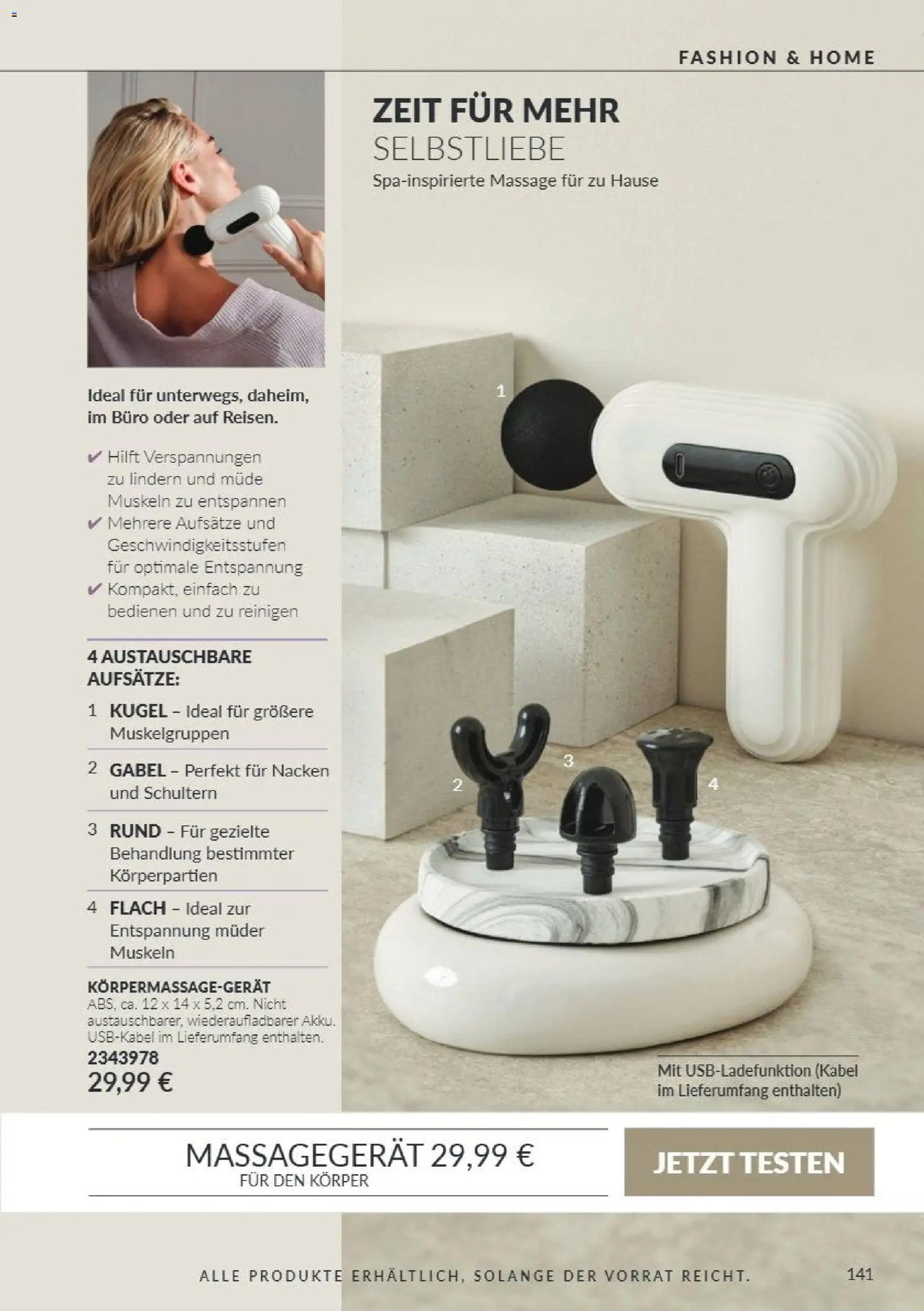 AVON Katalog Oktober 2026 – gültig ab 01.10.2026 | Seite: 141 | Produkte: Kabel, Massagegerät