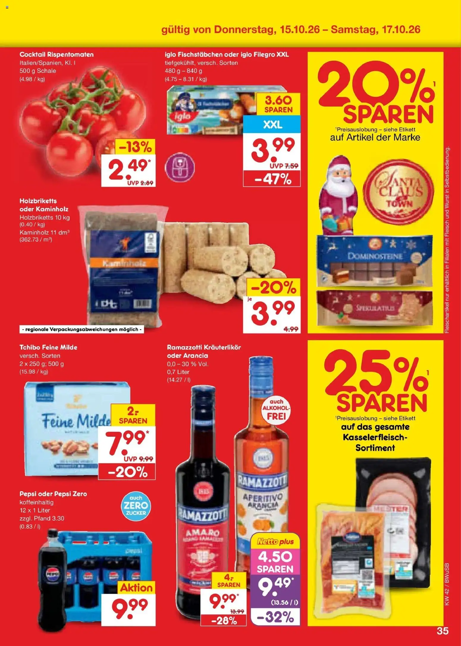 Netto Marken-Discount Prospekt Bielefeld (ab 12.10.2026) » Angebote | Seite: 49 | Produkte: Fischstabchen, Wurst, Pepsi, Ramazzotti