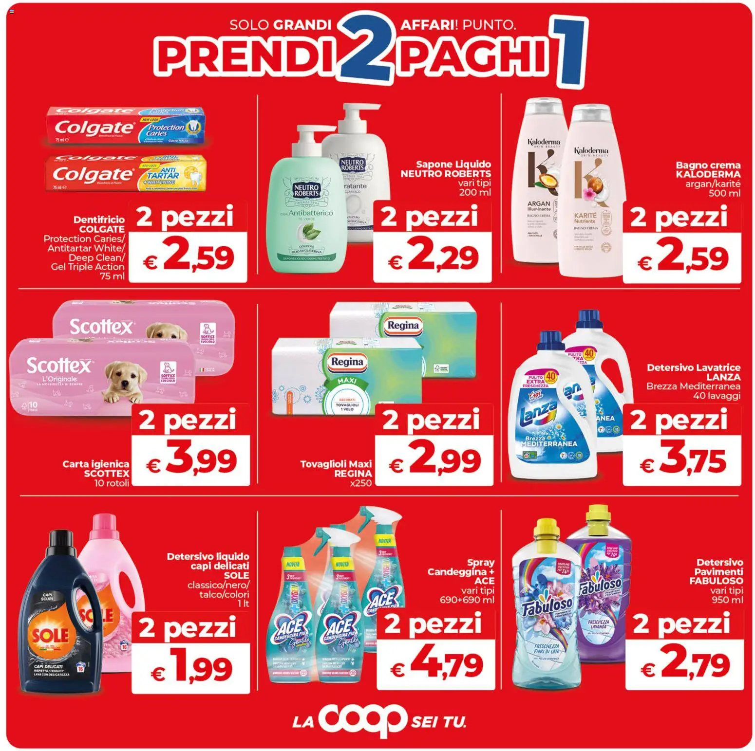 Volantino COOP del 09.06.2026 | Pagina: 5 | Prodotti: Crema, Dentifricio, Candeggina, Bagno