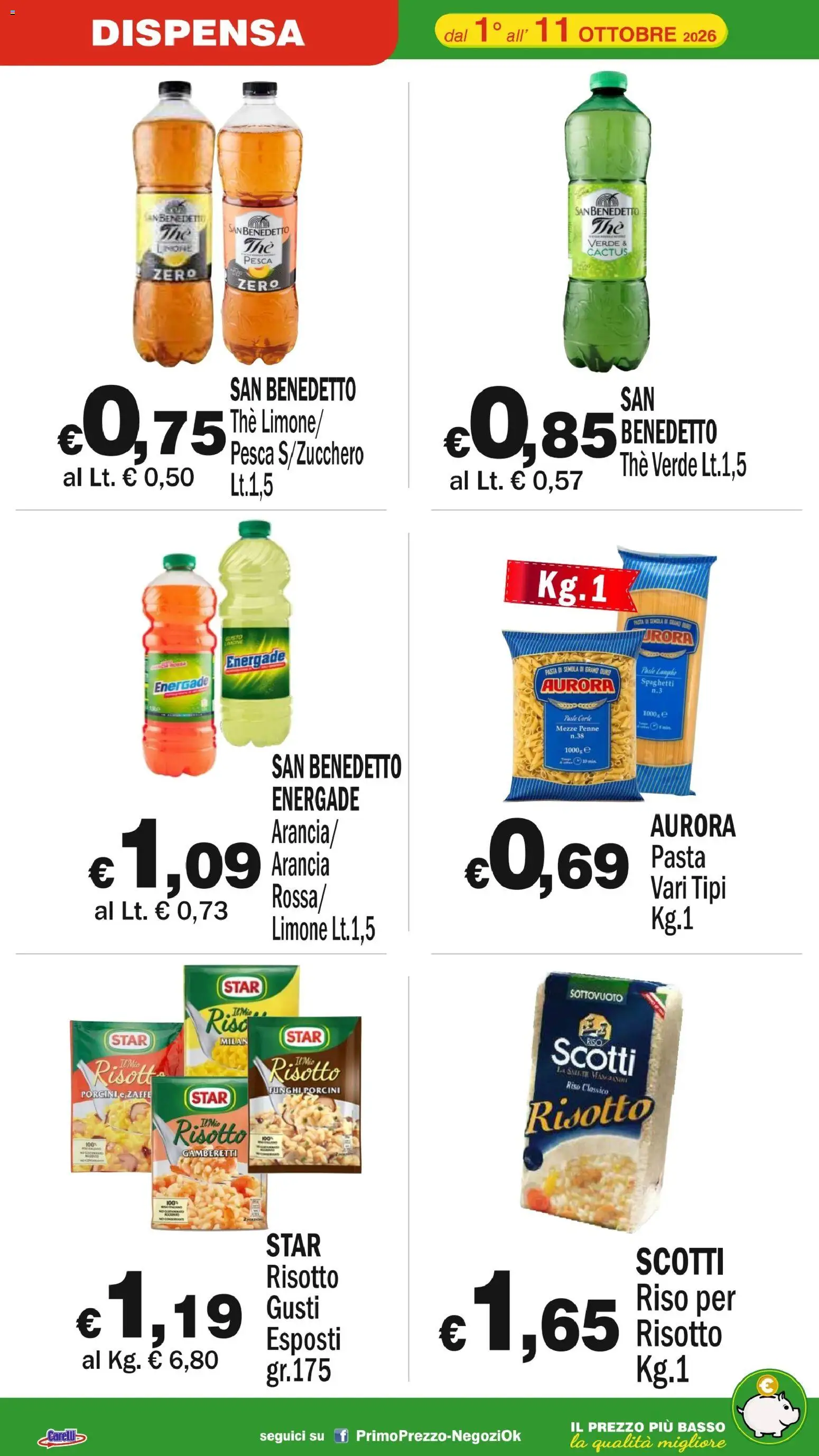 Volantino Primo Prezzo del 01/10/2026 | Pagina: 9 | Prodotti: Pasta di semola, Cactus, Penne, Gamberetti