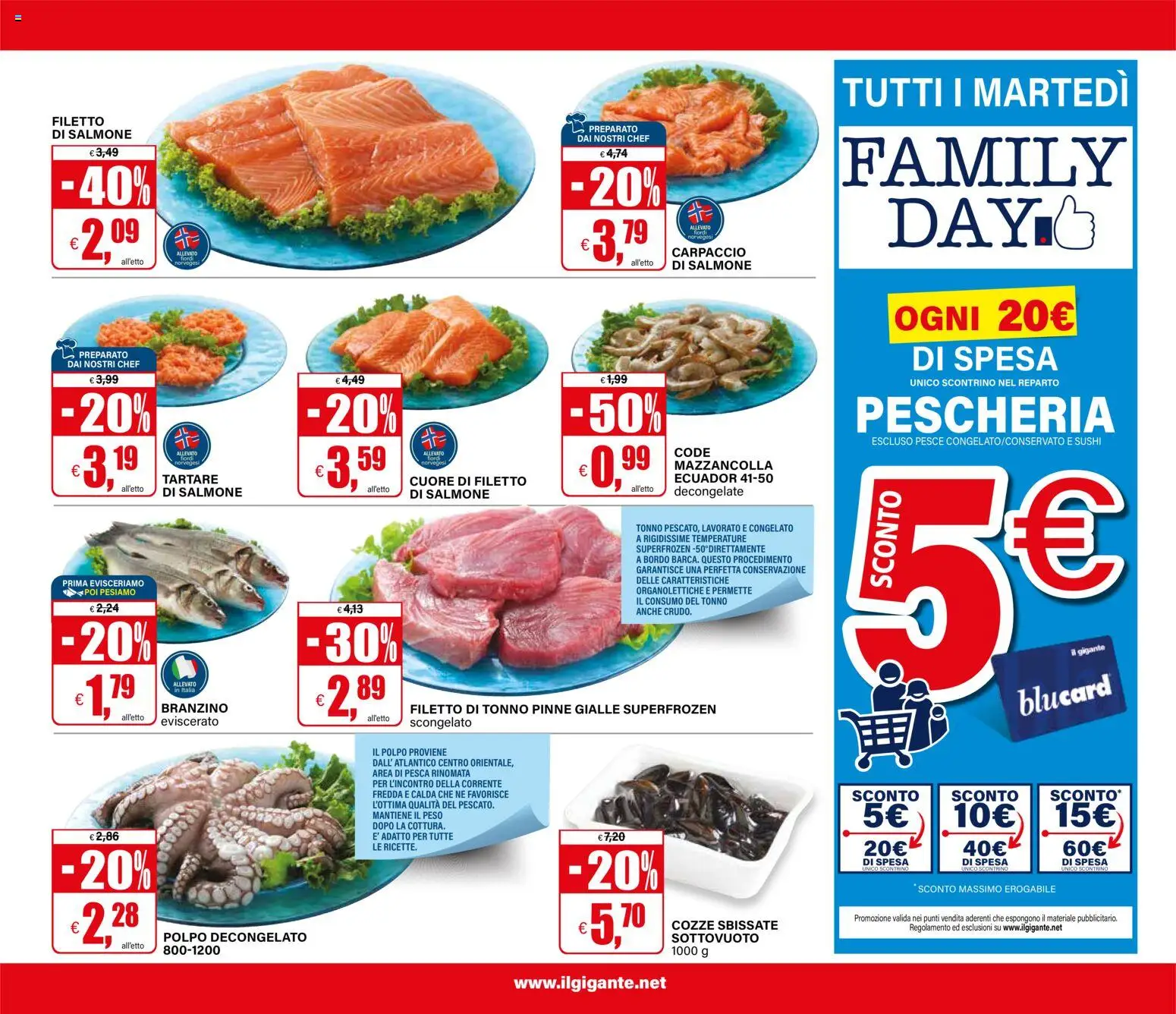 Volantino Il Gigante del 22/10/2026 | Pagina: 27 | Prodotti: Salmone, Cozze, Polpo, Tonno