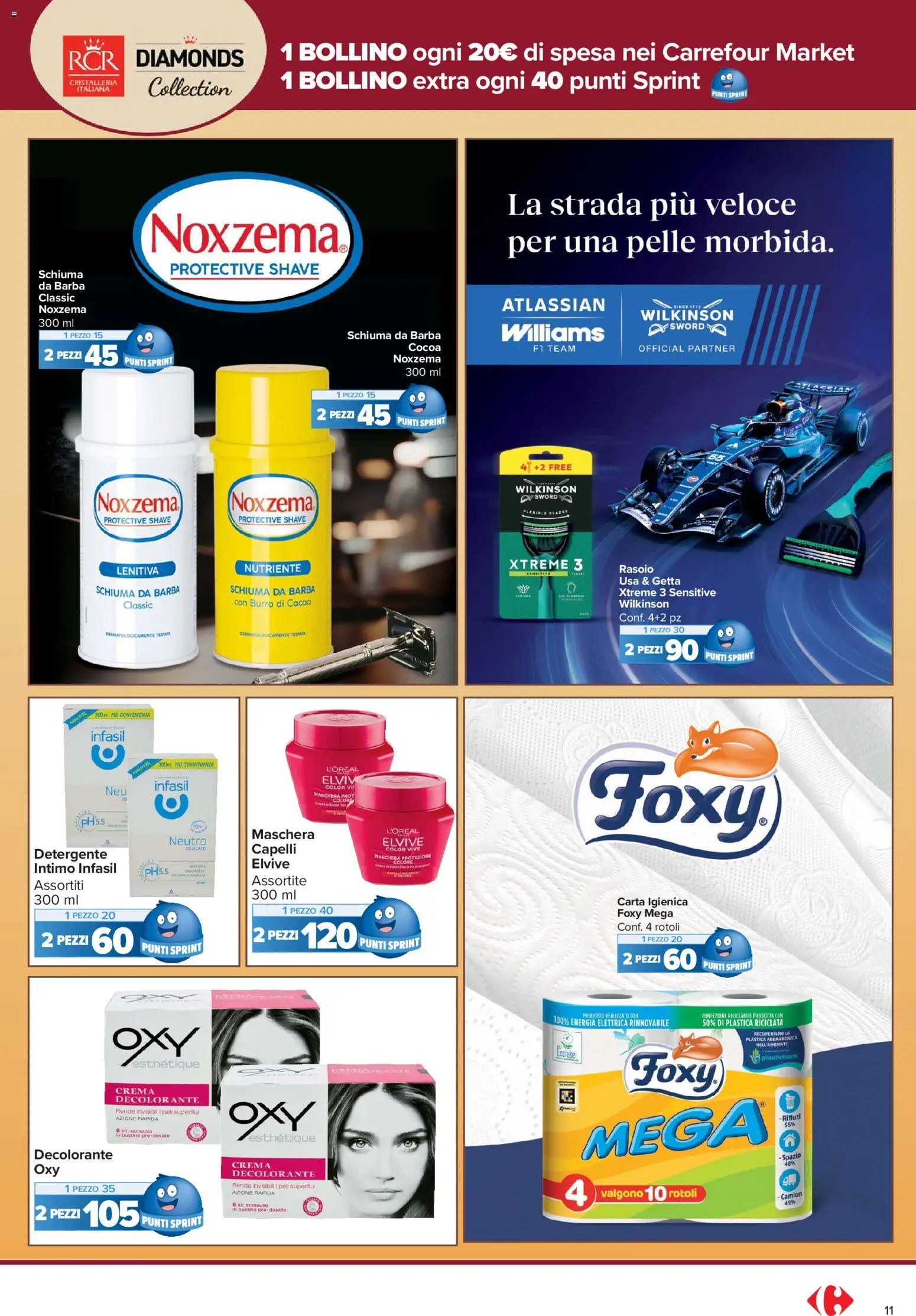 Volantino Carrefour del 13/10/2026 | Pagina: 11 | Prodotti: Schiuma, Crema, Detergente, Burro